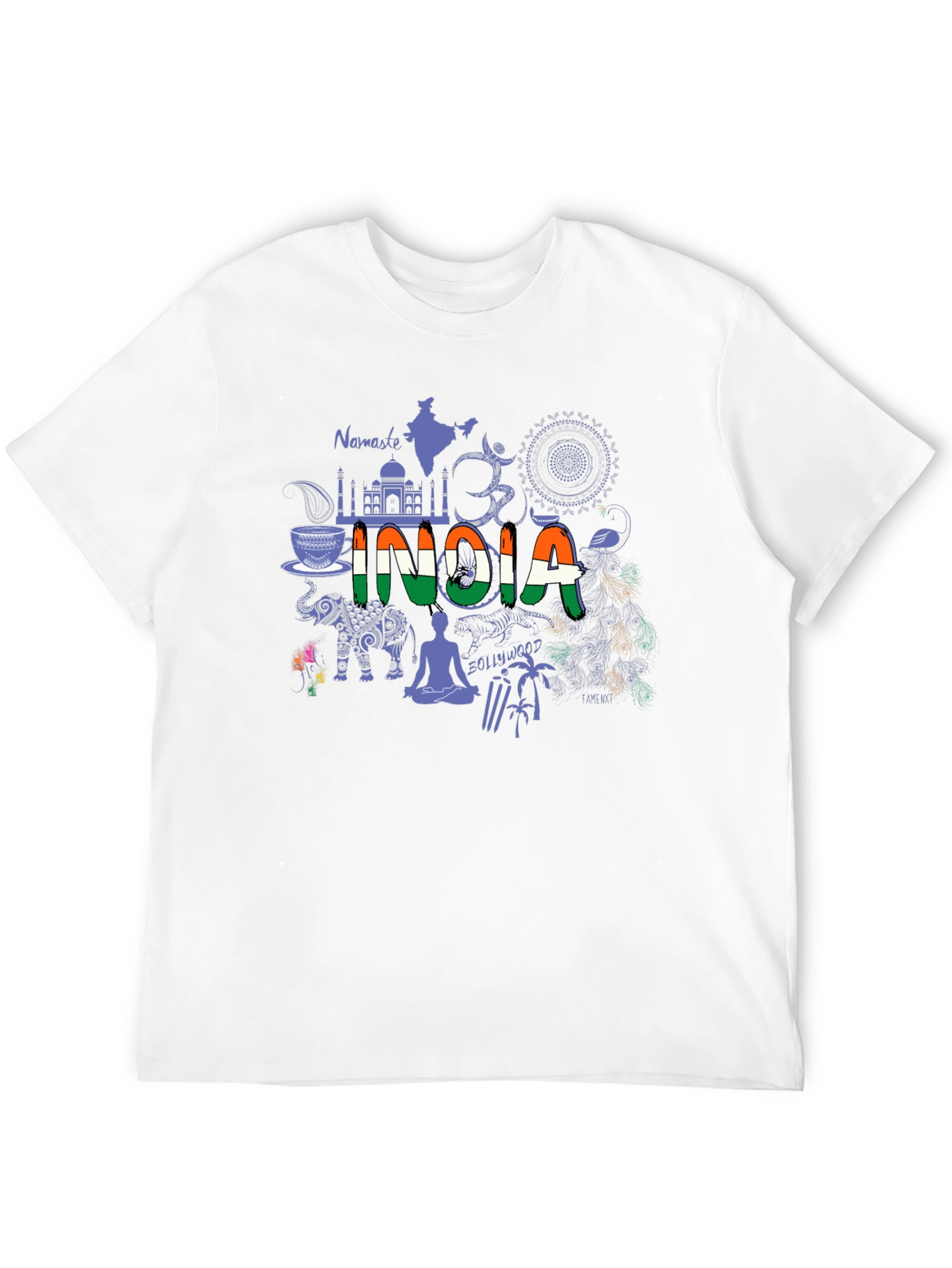 India Graphic Print Black T-Shirt