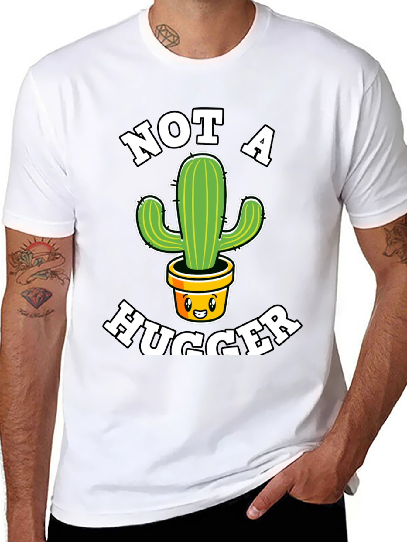 Not A Hugger T-Shirt Cactus Graphic Tee