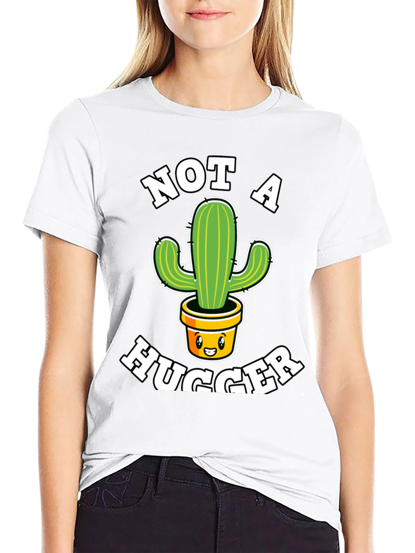 Not A Hugger T-Shirt Cactus Graphic Tee