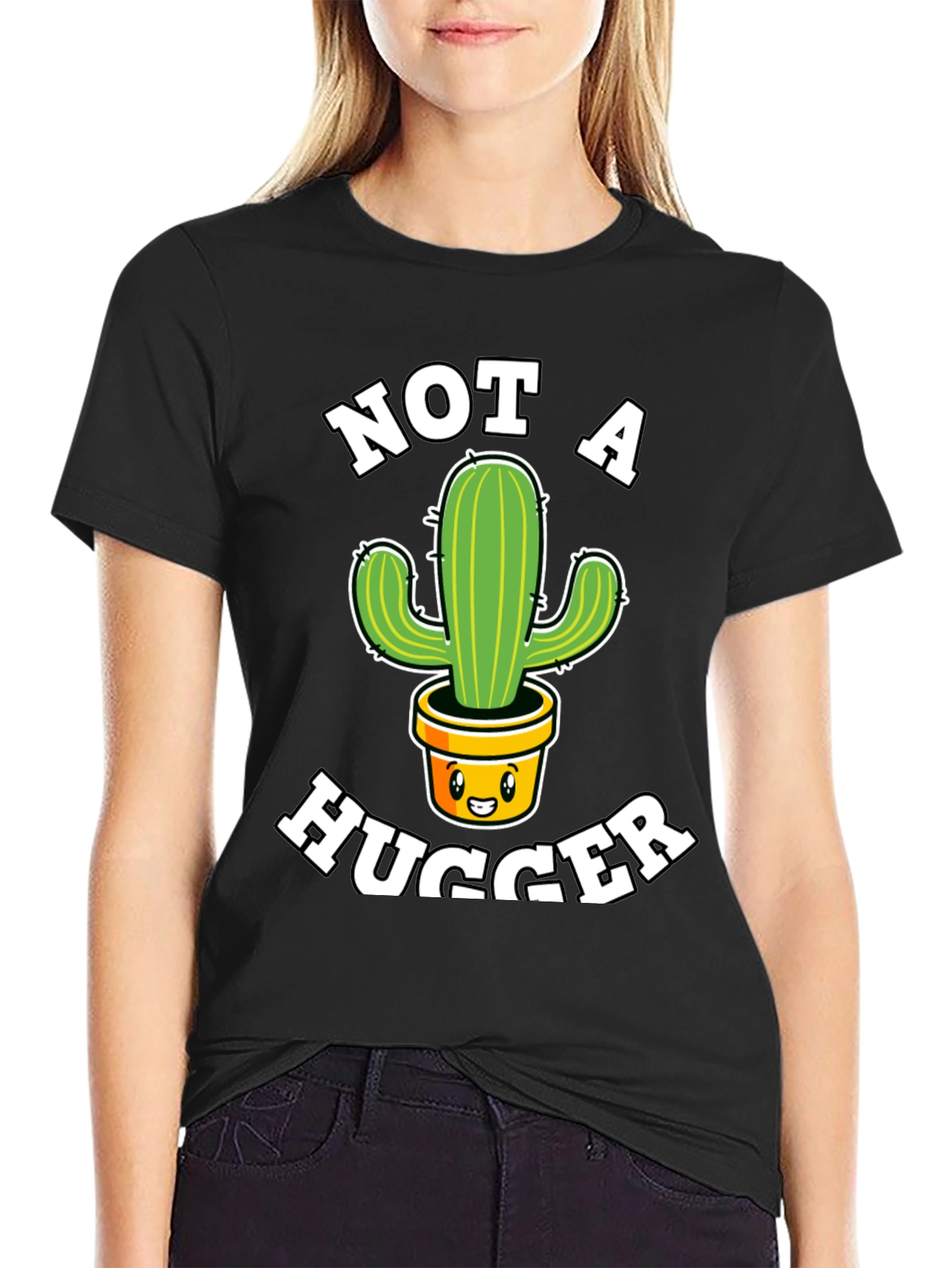 Not A Hugger T-Shirt Cactus Graphic Tee