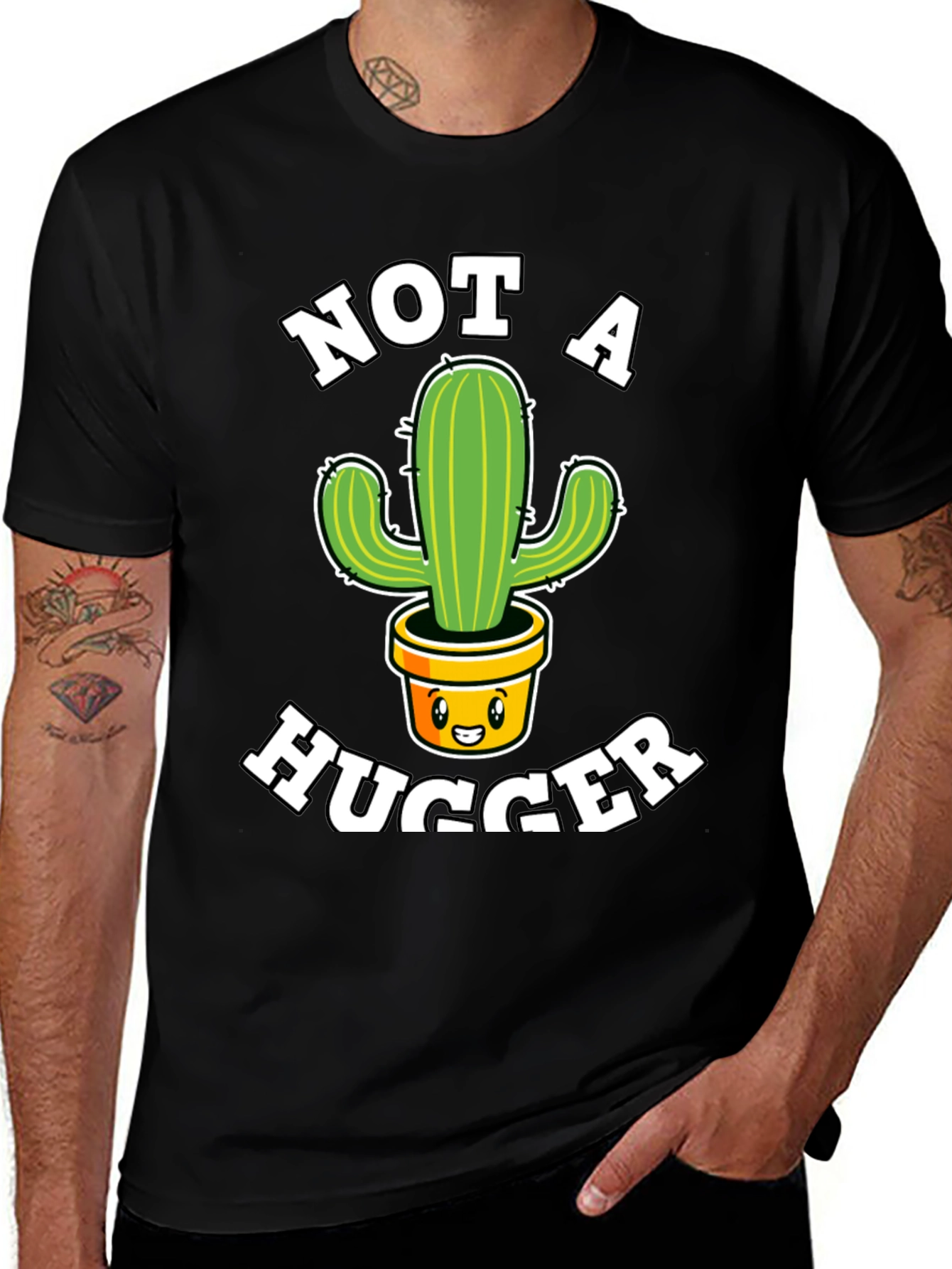 Not A Hugger T-Shirt Cactus Graphic Tee