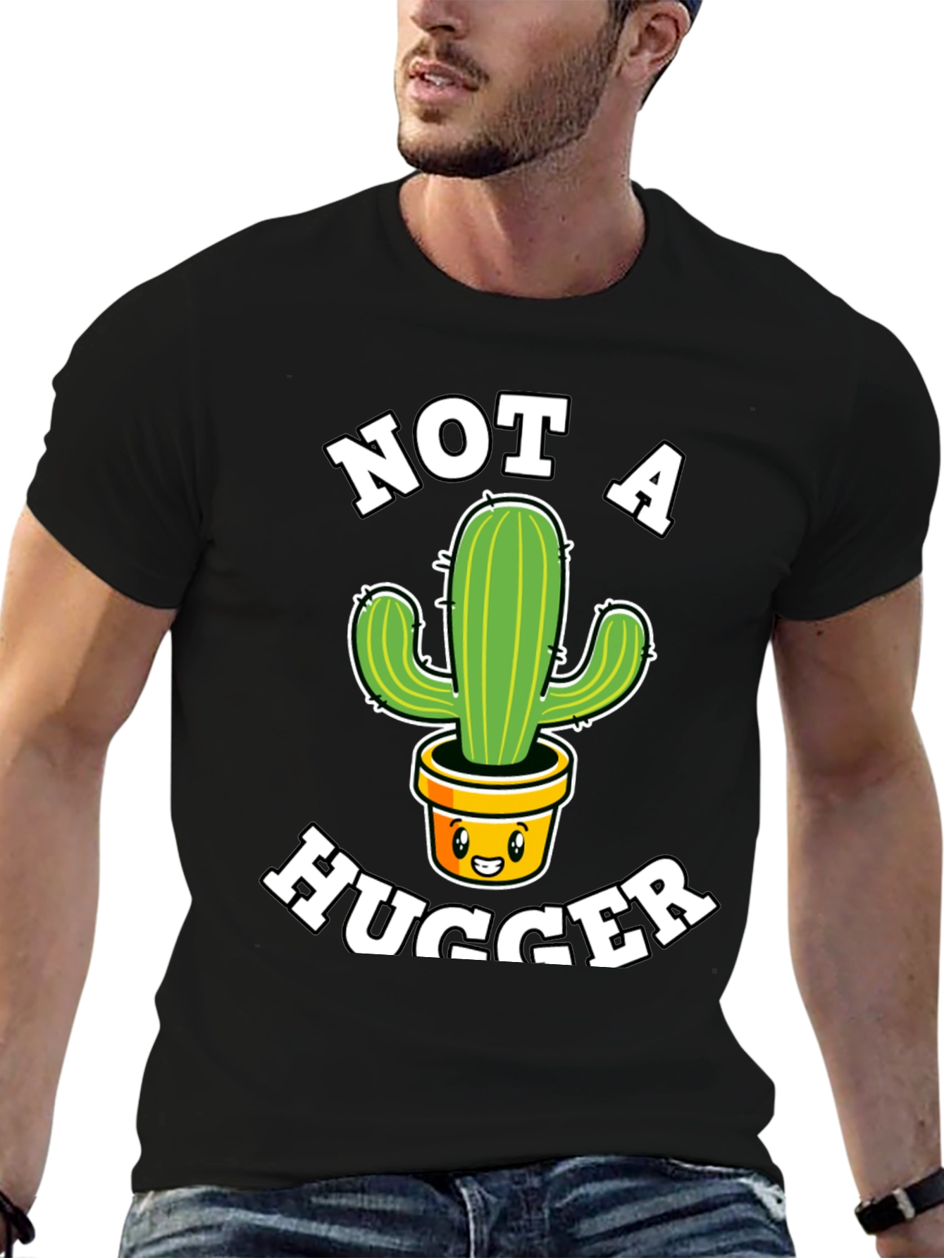Not A Hugger T-Shirt Cactus Graphic Tee