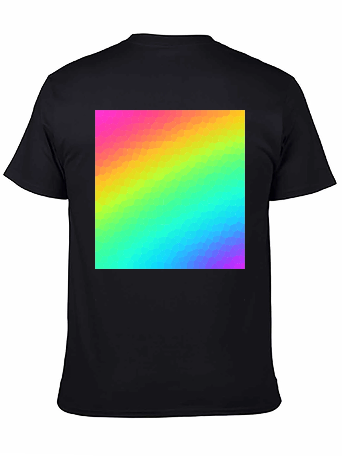 Rainbow Spectrum Graphic Print Black T-Shirt