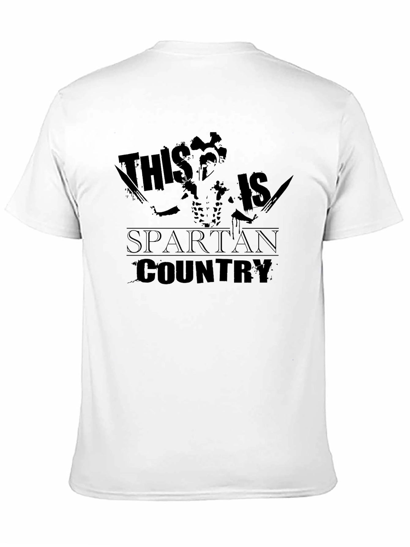 This is Spartan Country Black Graphic T-Shirt