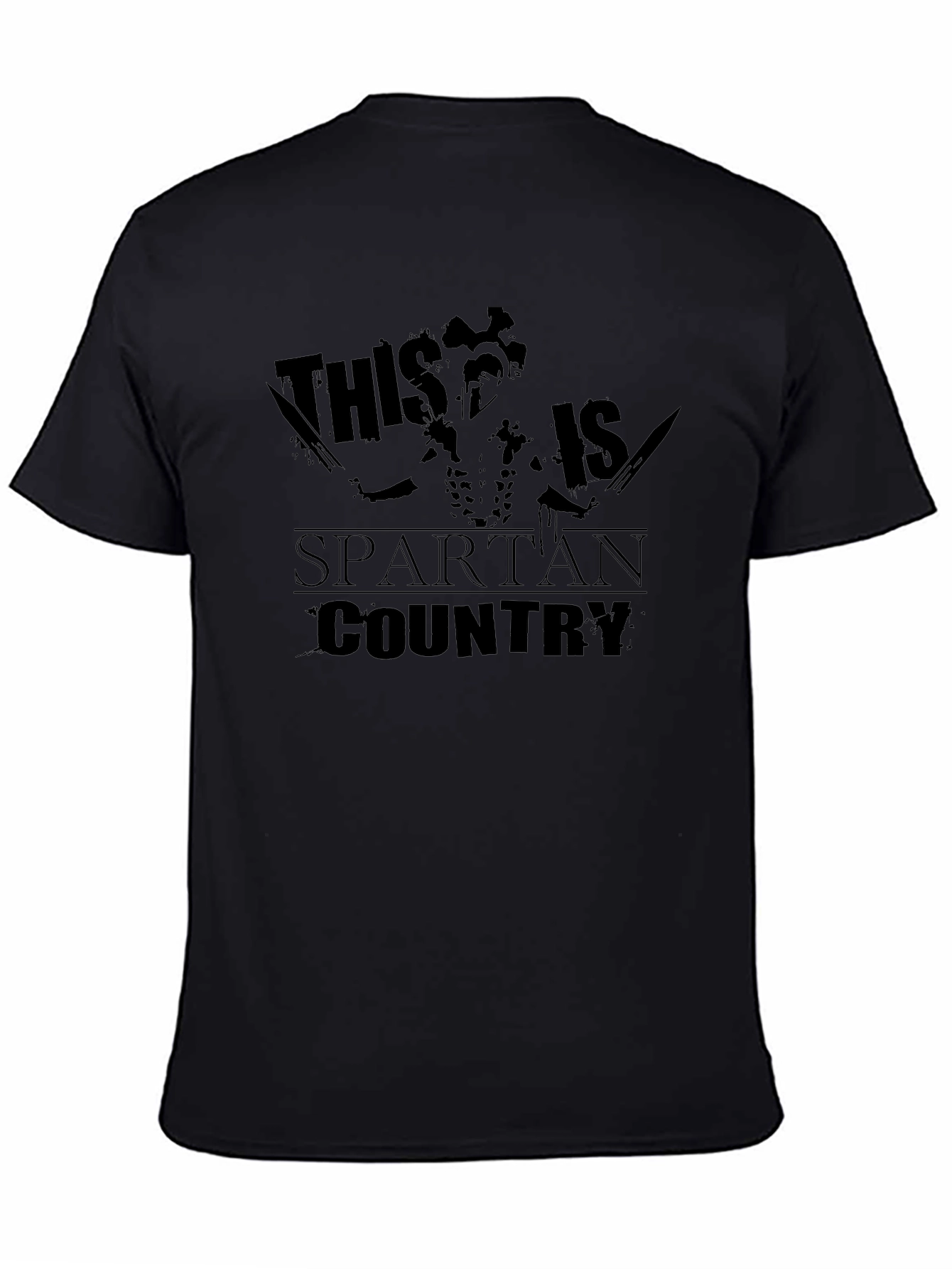This is Spartan Country Black Graphic T-Shirt