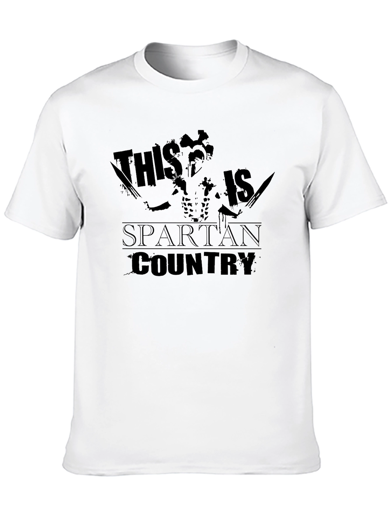 This is Spartan Country Black Graphic T-Shirt