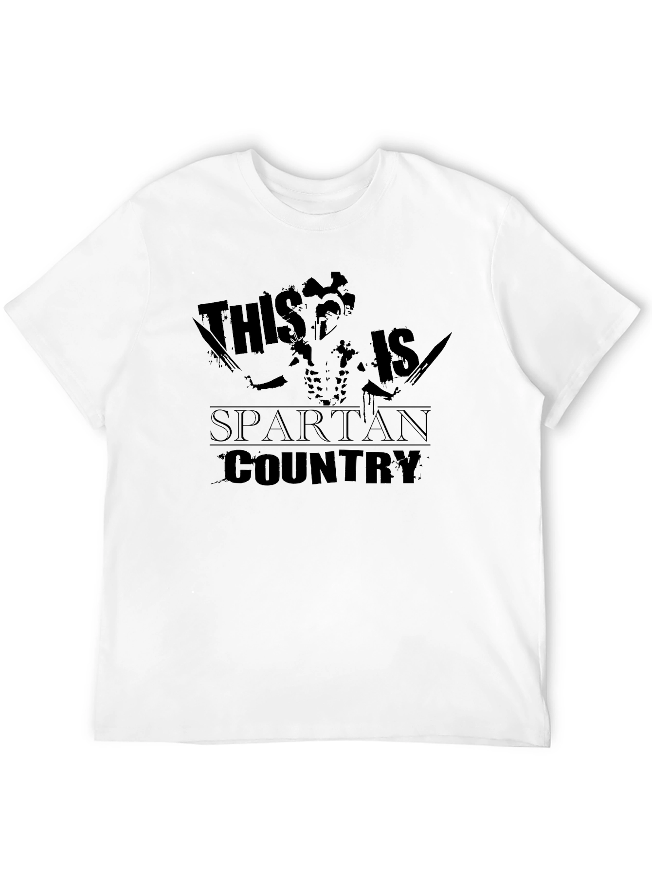 This is Spartan Country Black Graphic T-Shirt