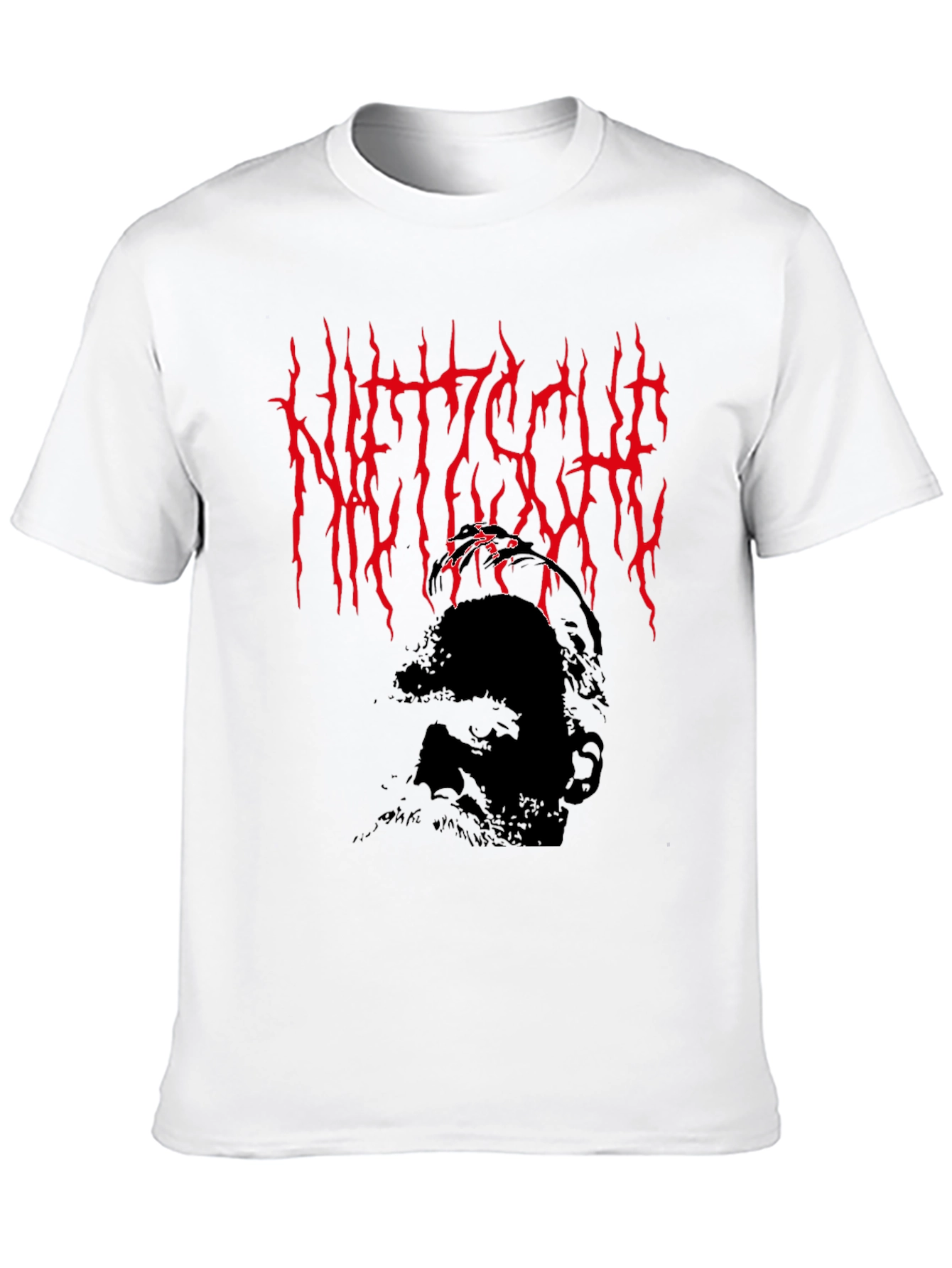 Nietzsche Heavy Metal Style Graphic T-Shirt
