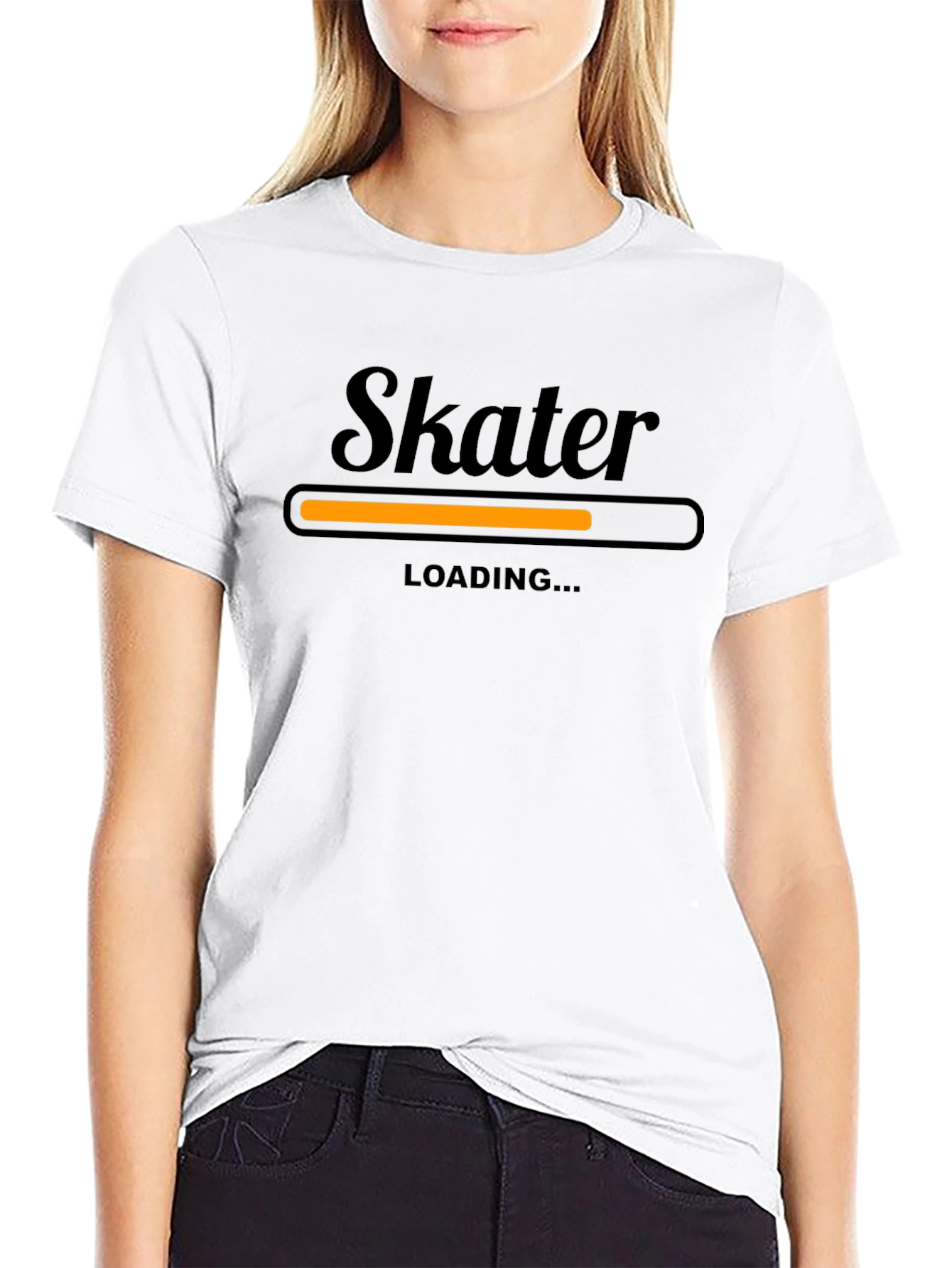 Skater Loading T-Shirt - Black Graphic Tee