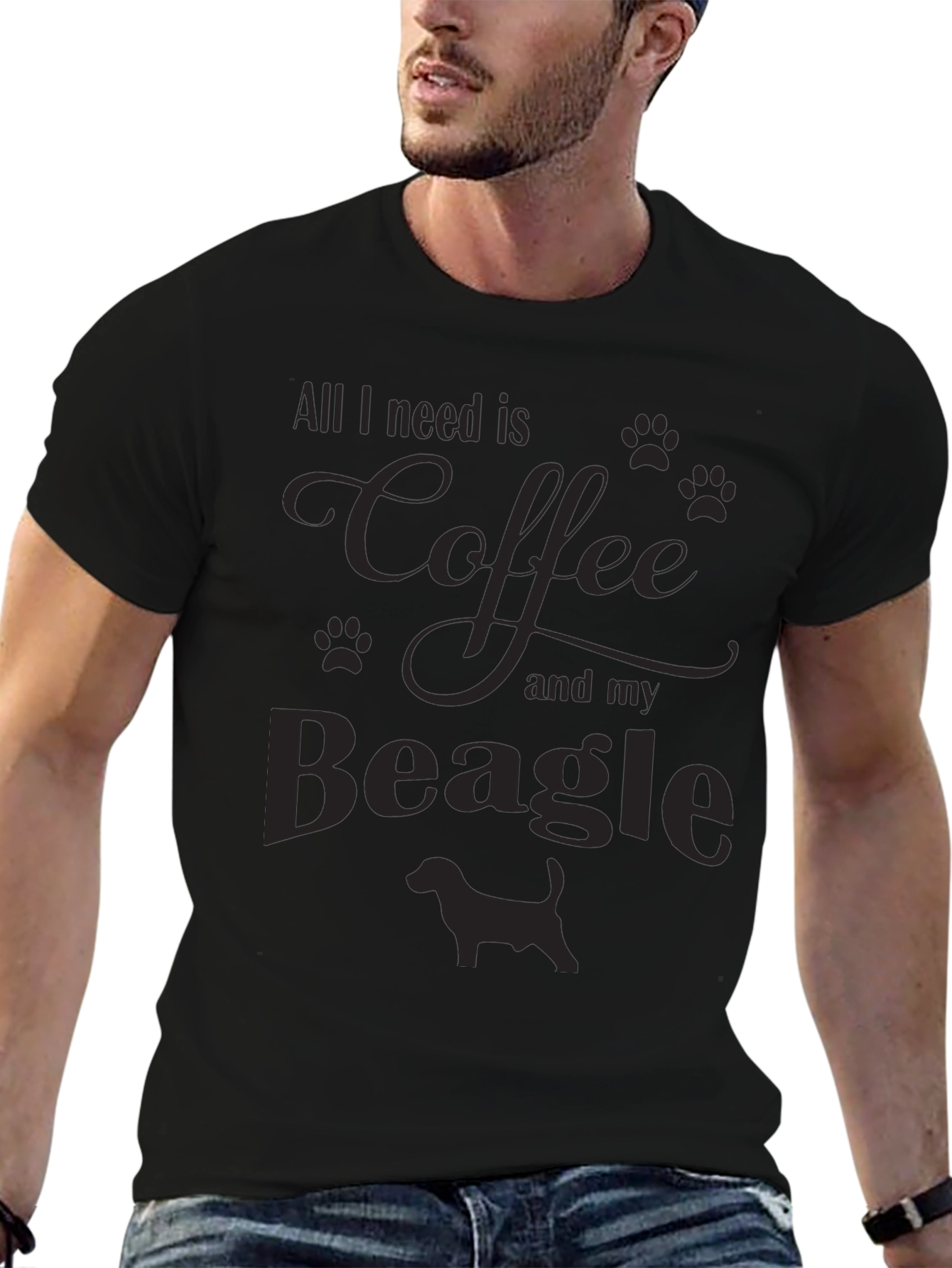 Coffee & Beagle T-Shirt - Mens Casual Tee
