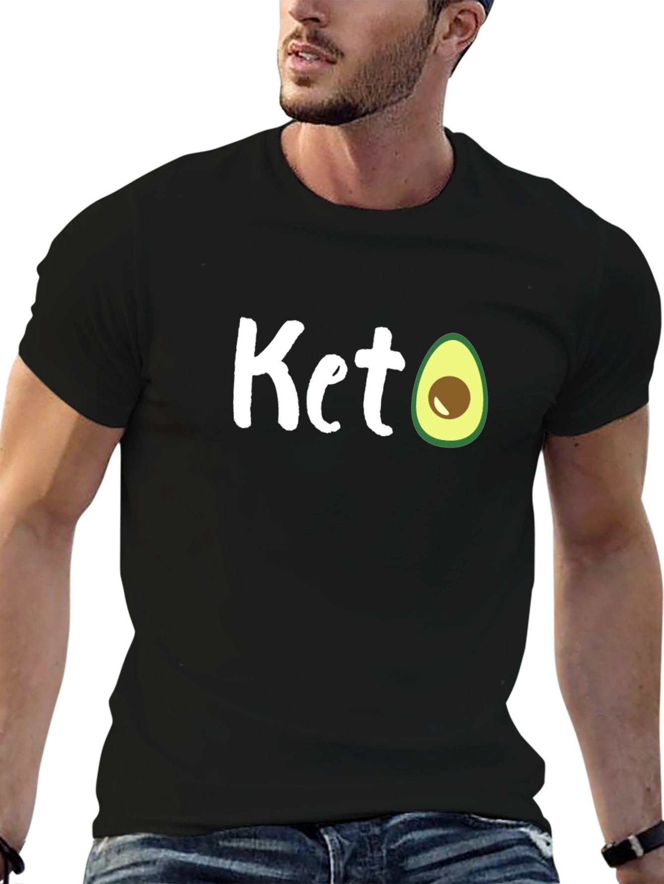 Keto Avocado T-Shirt - Black Cotton Tee
