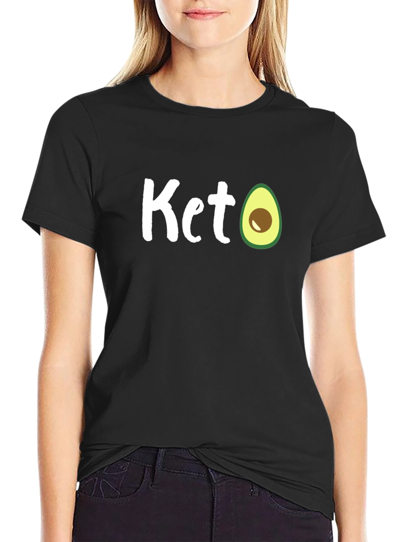 Keto Avocado T-Shirt - Black Cotton Tee