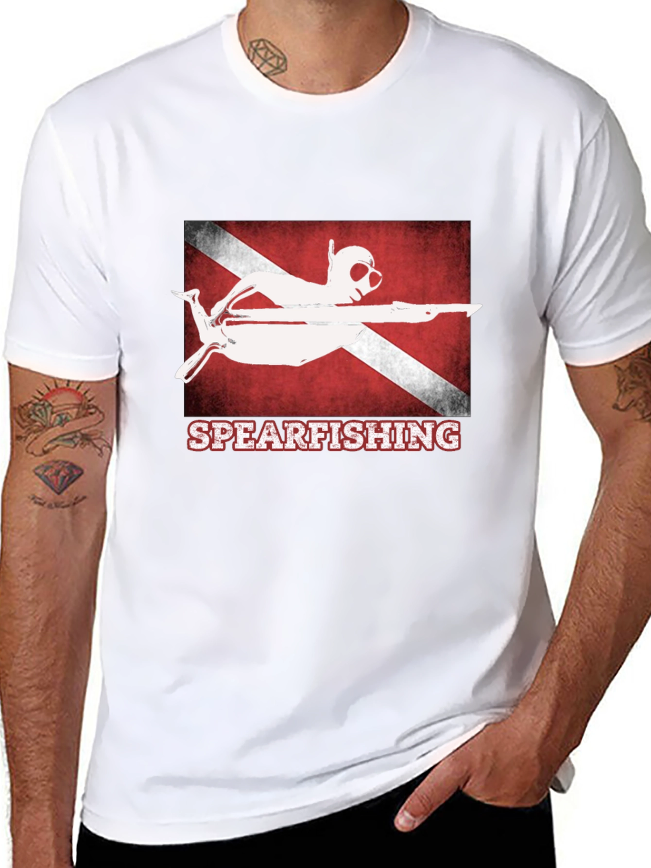 Spearfishing T-Shirt - Diver Flag Design