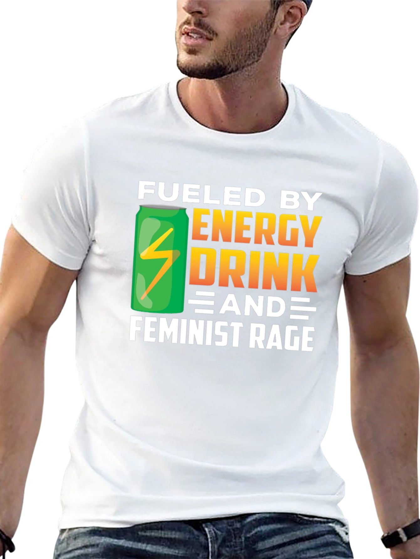 Fueled By Energy Drink & Feminist Rage Black T-Shirt