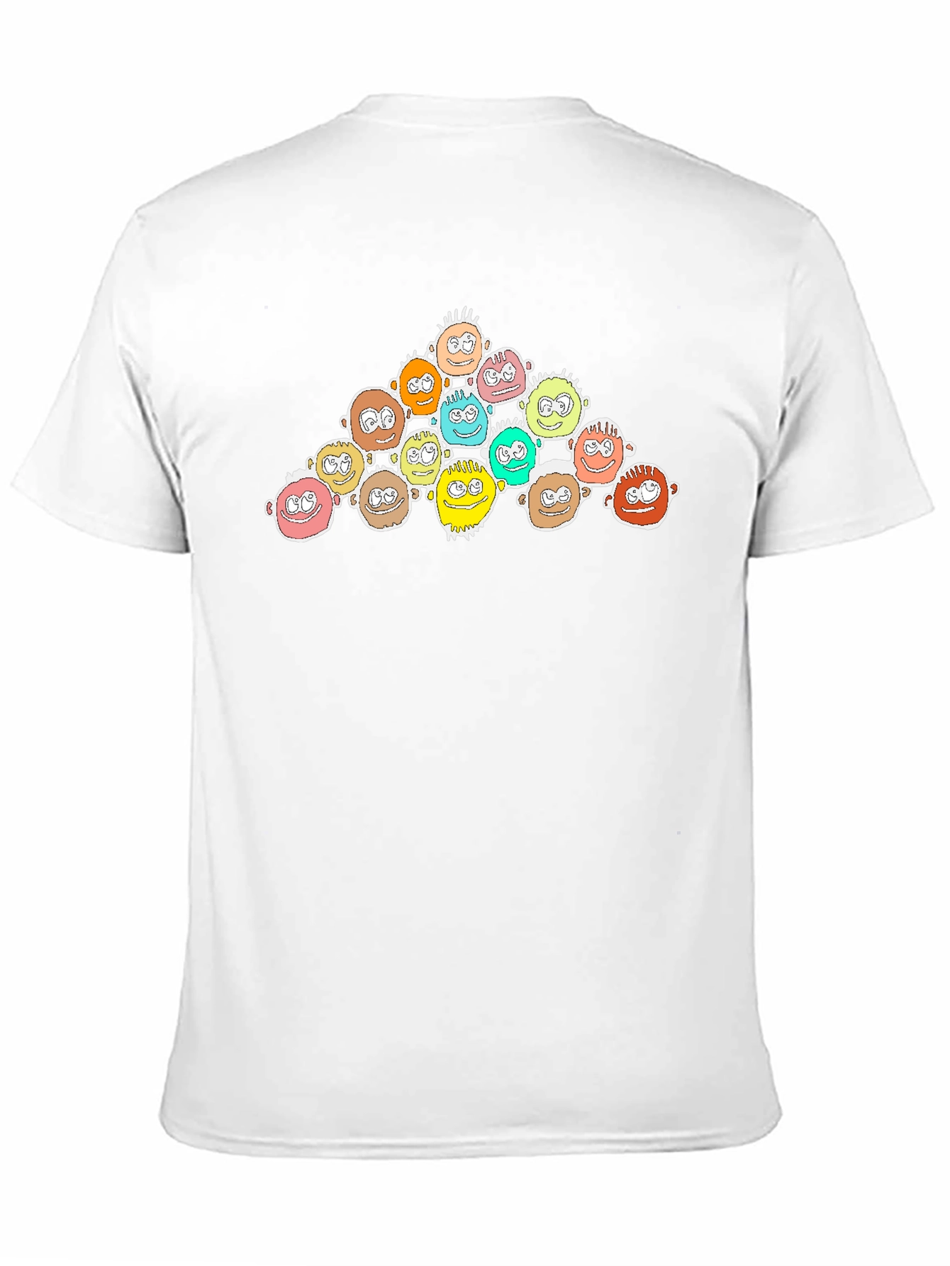 Cartoon Character Heads Black T-Shirt