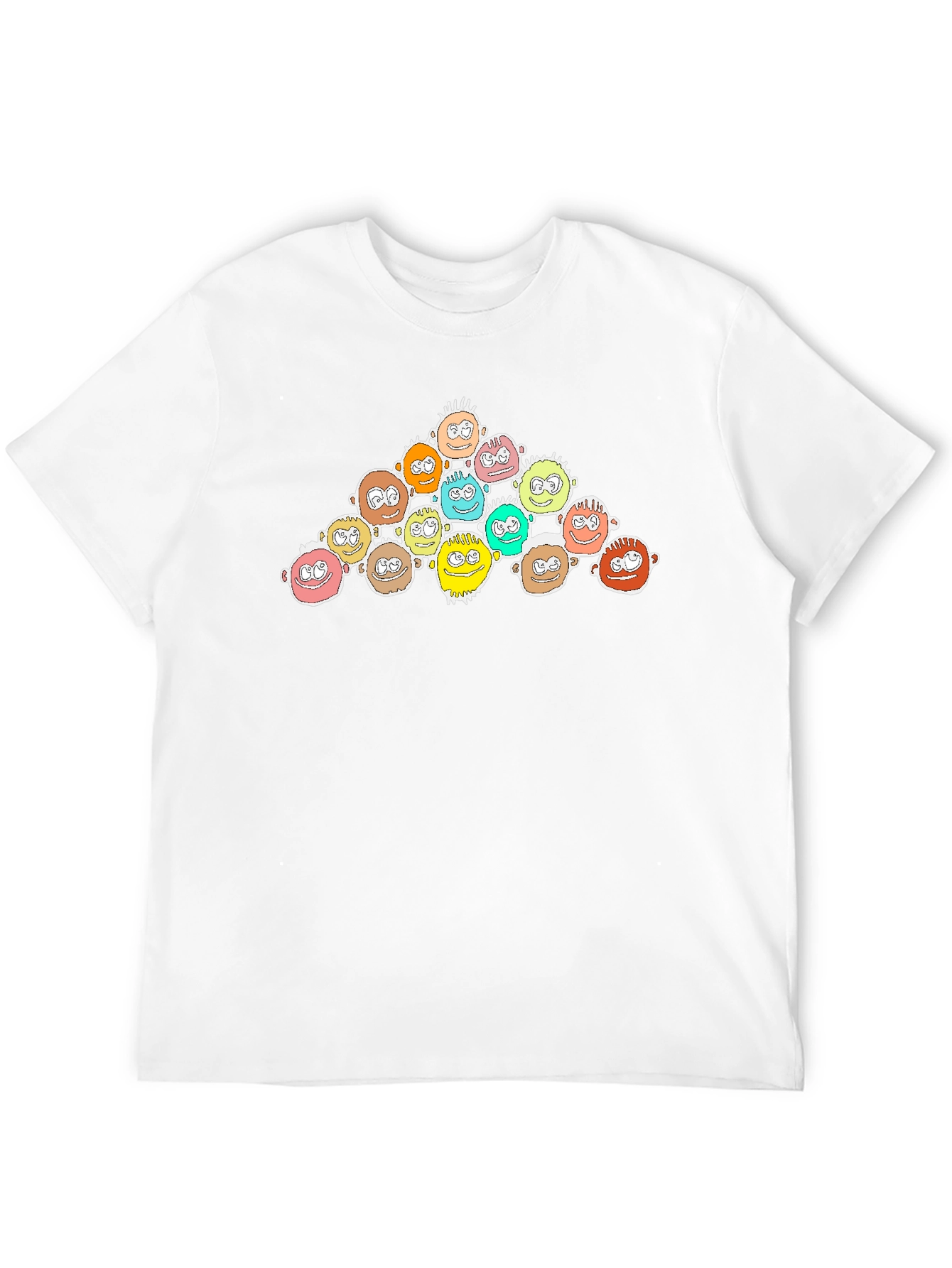 Cartoon Character Heads Black T-Shirt