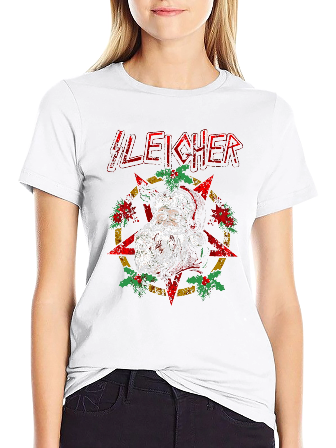 Sleigher Santa T-Shirt - Holiday Heavy Metal