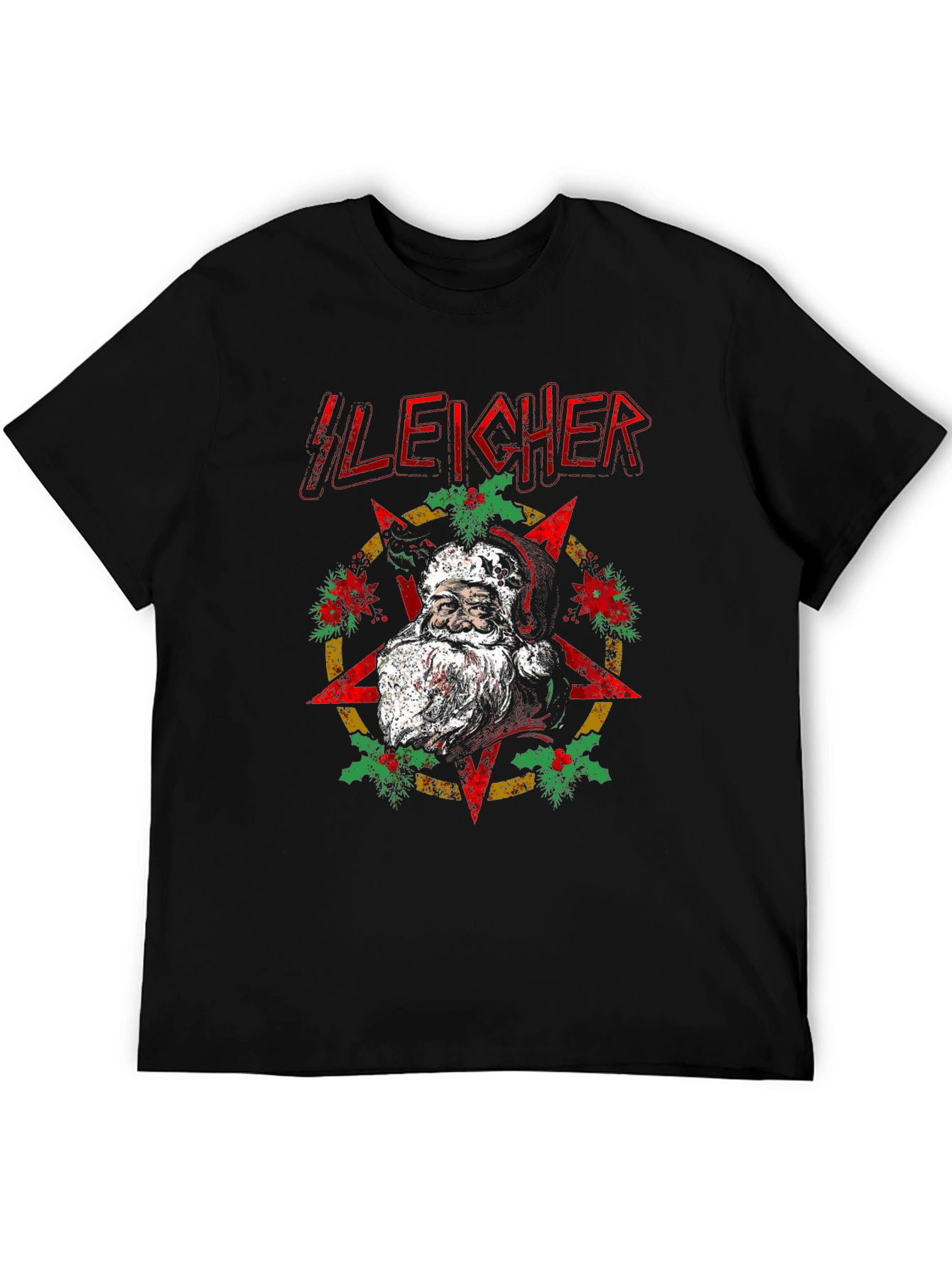 Sleigher Santa T-Shirt - Holiday Heavy Metal