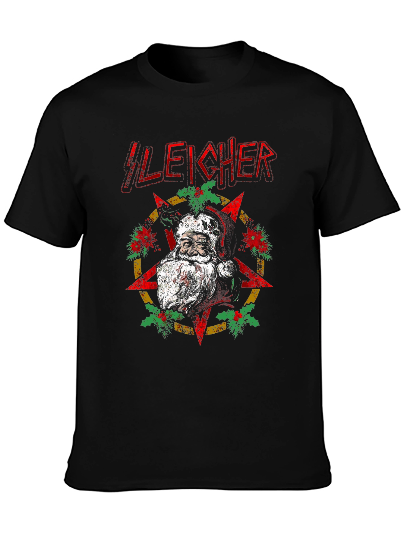 Sleigher Santa T-Shirt - Holiday Heavy Metal