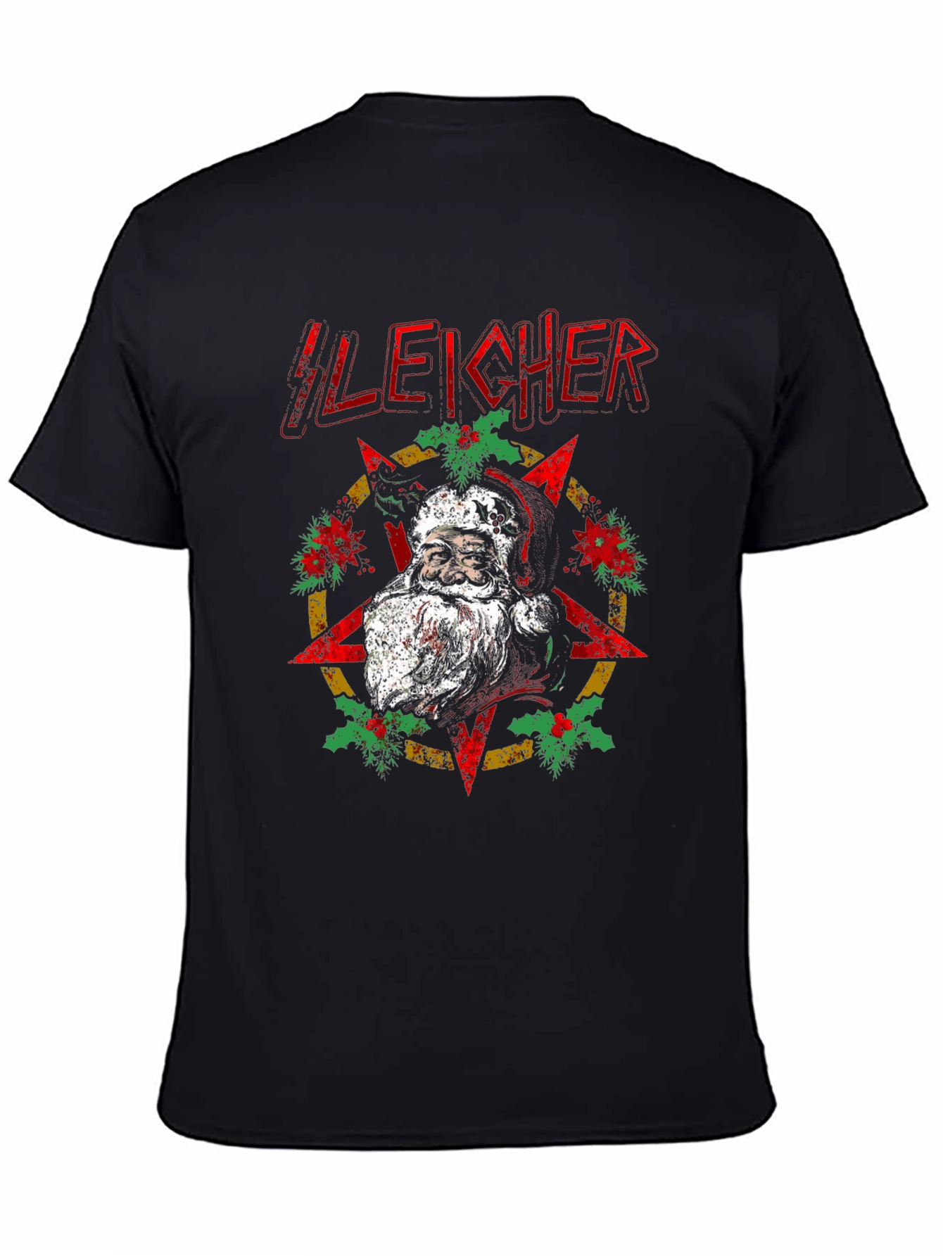 Sleigher Santa T-Shirt - Holiday Heavy Metal