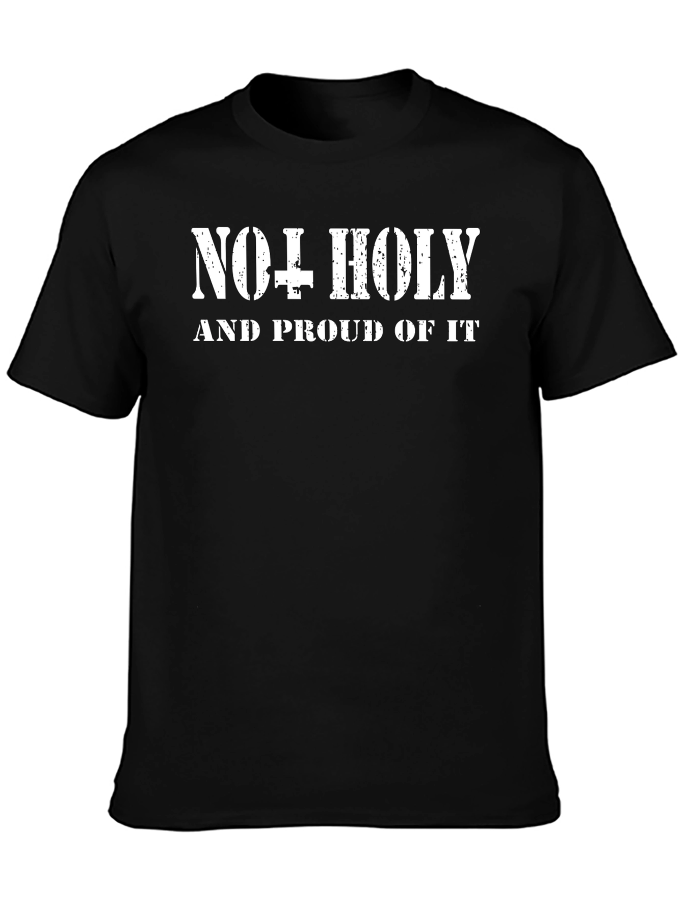 No + Holy Graphic T-Shirt - Black