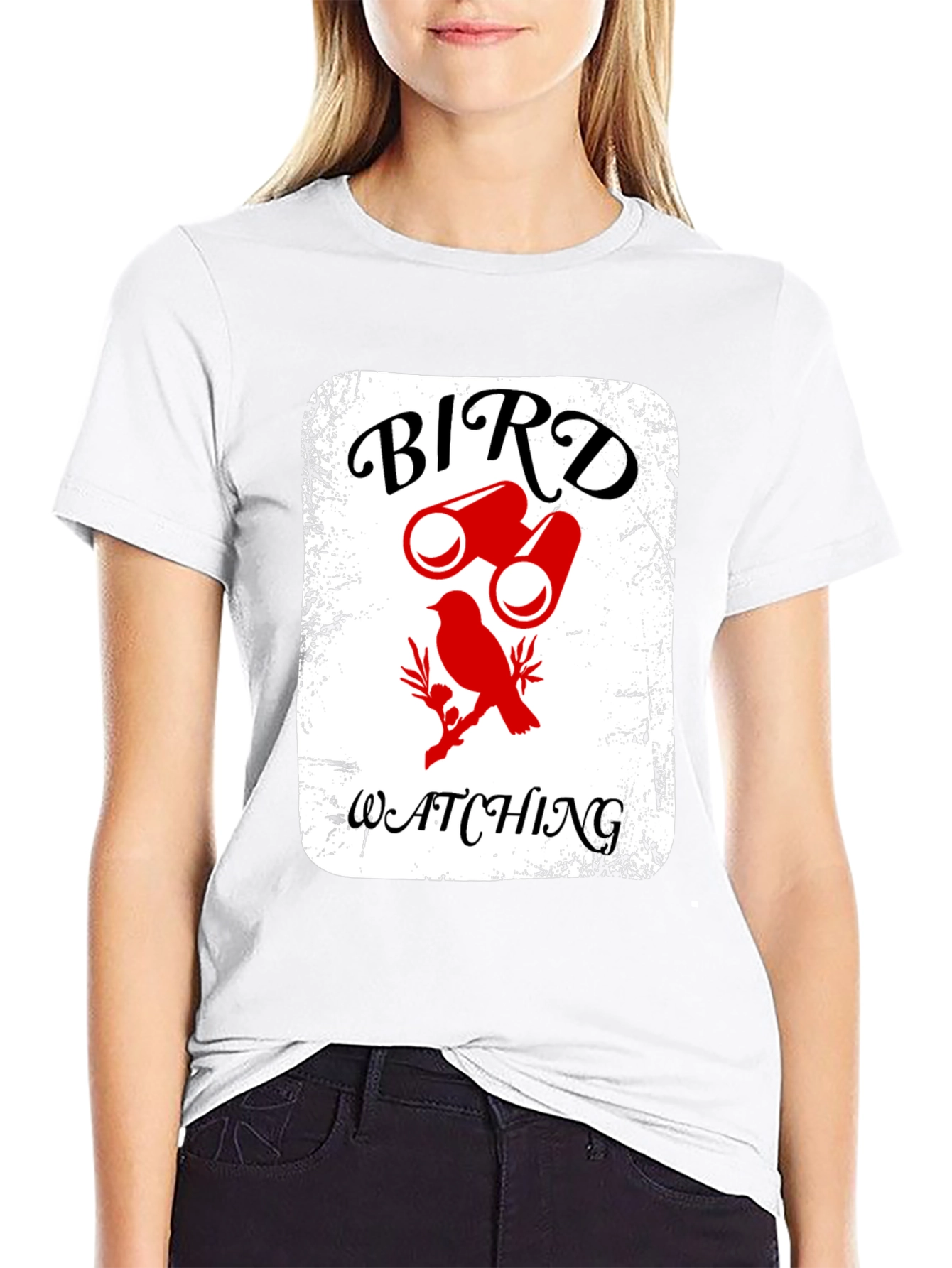 Bird Watching T-Shirt - Binoculars & Bird Graphic Tee