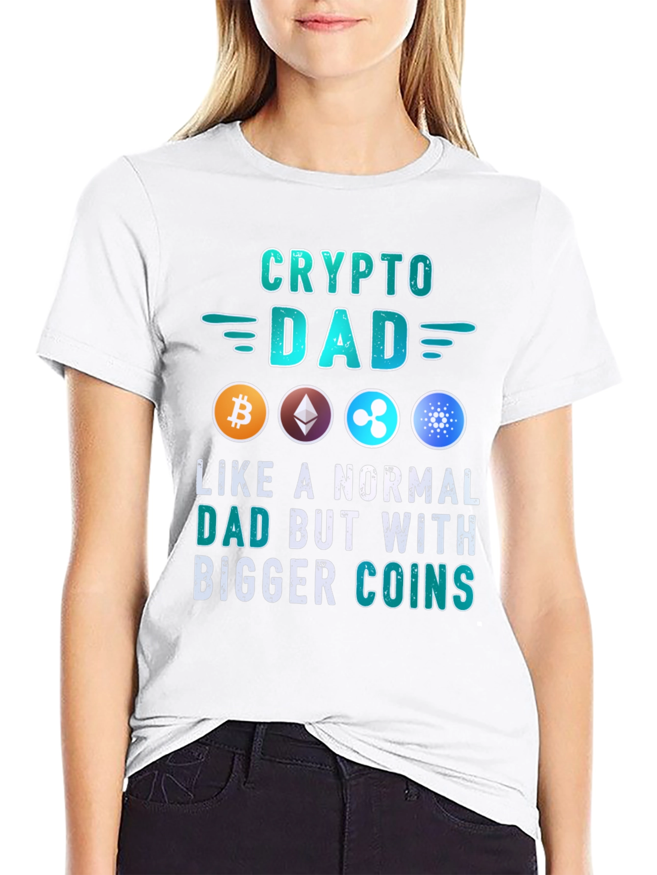 Crypto Dad T-Shirt: Bitcoin Ethereum Ripple Cardano
