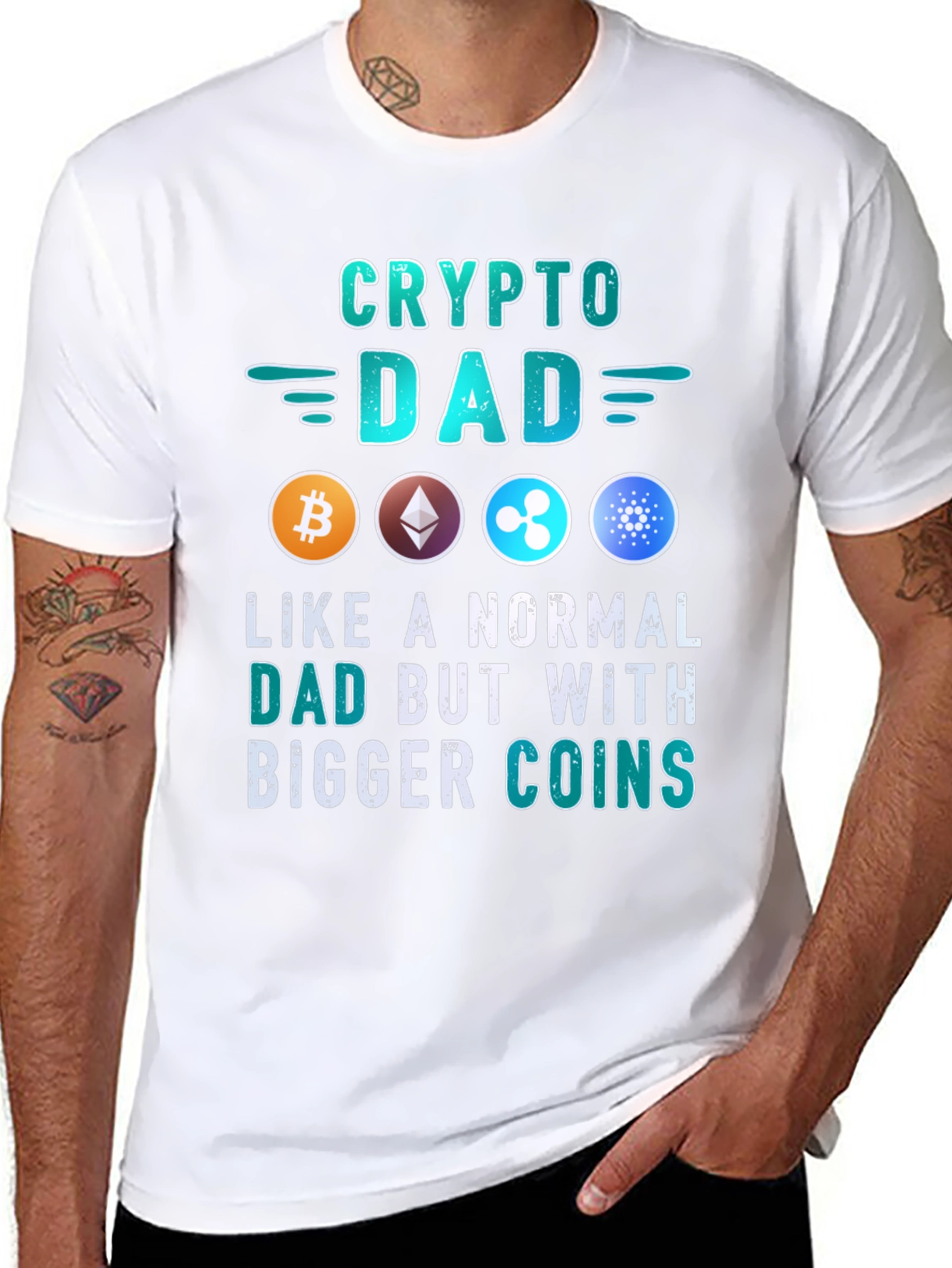 Crypto Dad T-Shirt: Bitcoin Ethereum Ripple Cardano