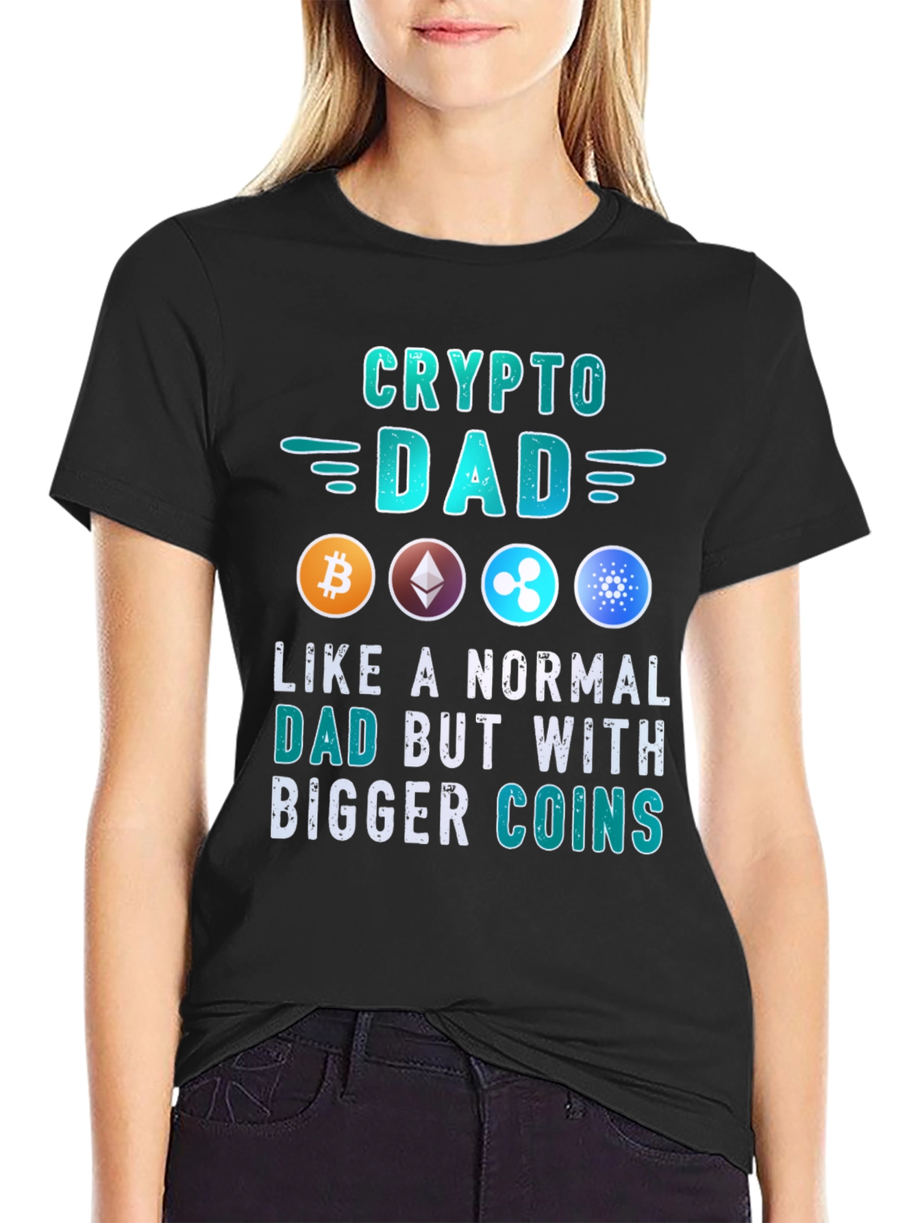 Crypto Dad T-Shirt: Bitcoin Ethereum Ripple Cardano