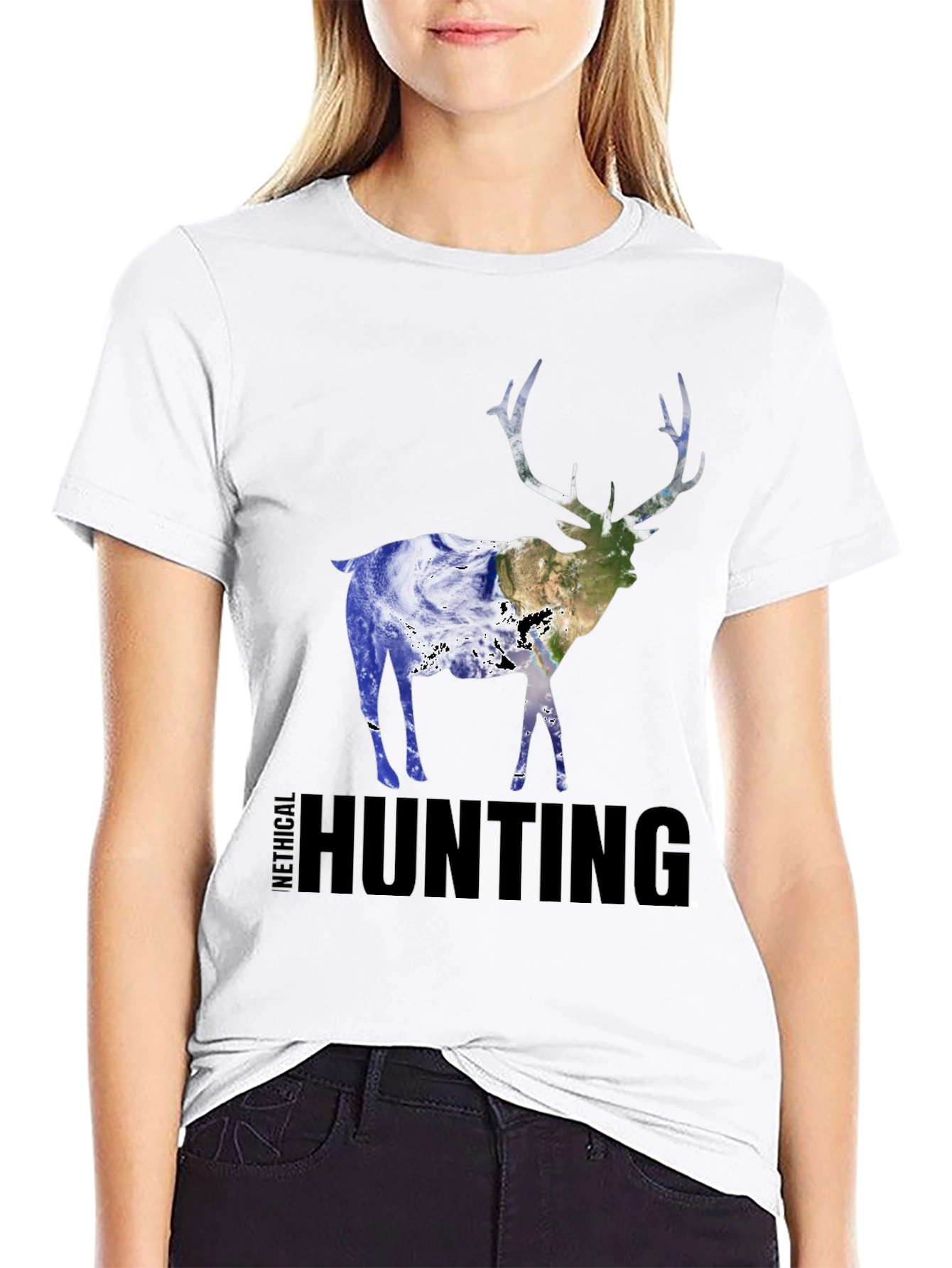 Ethical Hunting Deer Earth Graphic T-Shirt