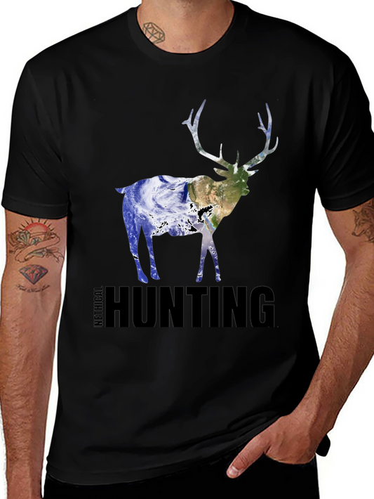Ethical Hunting Deer Earth Graphic T-Shirt