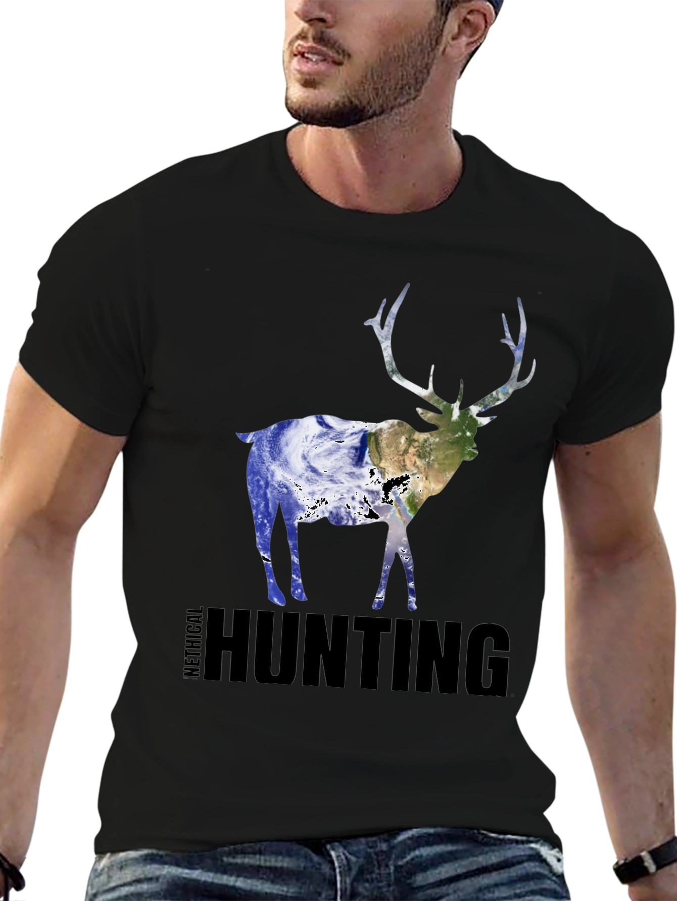 Ethical Hunting Deer Earth Graphic T-Shirt