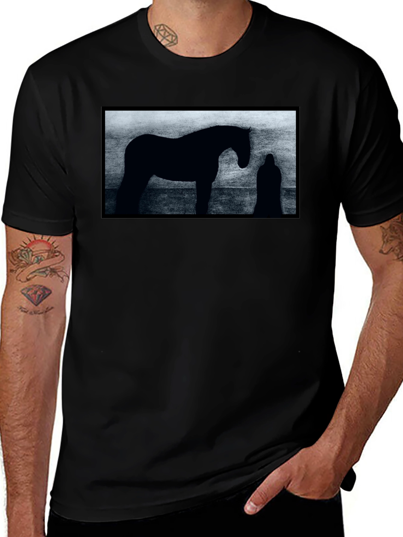 Silhouette Horse Graphic T-Shirt - Unisex Black Tee