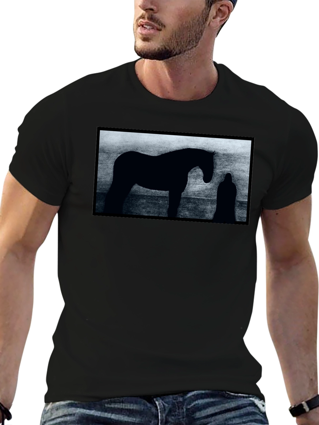 Silhouette Horse Graphic T-Shirt - Unisex Black Tee