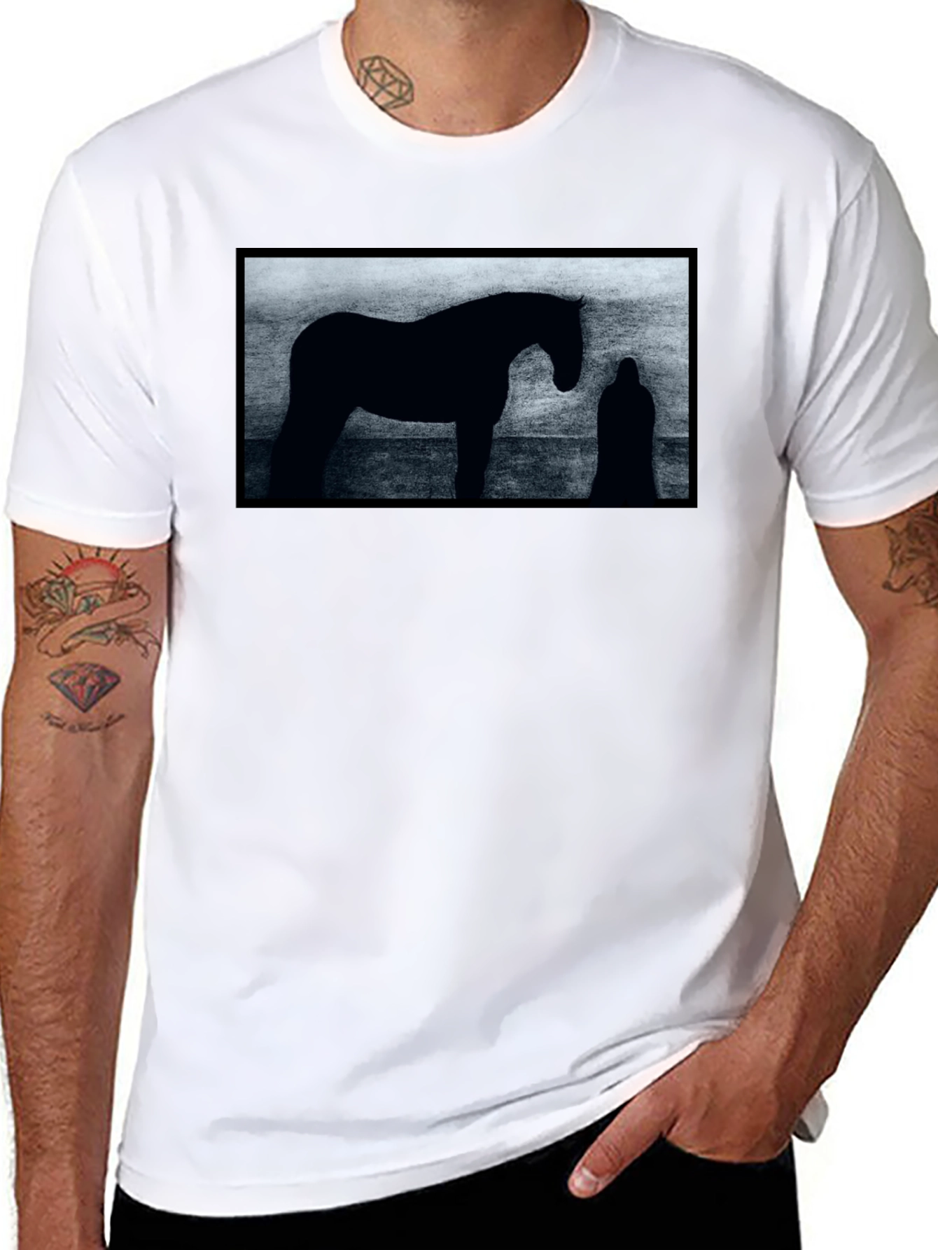 Silhouette Horse Graphic T-Shirt - Unisex Black Tee
