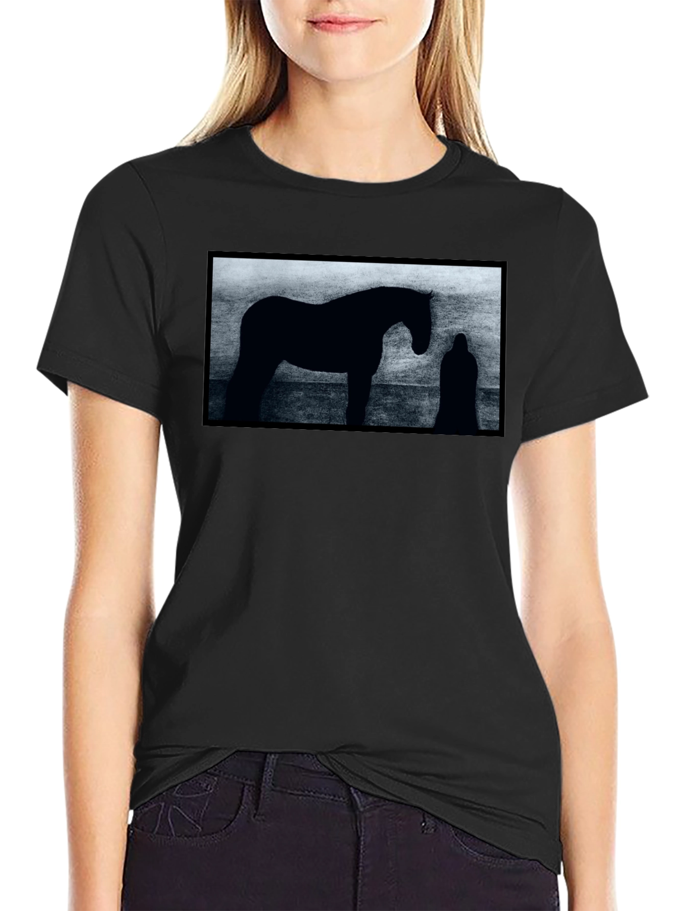Silhouette Horse Graphic T-Shirt - Unisex Black Tee
