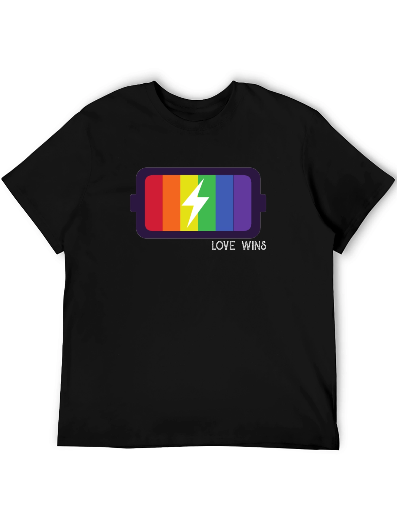 Love Wins LGBT Pride Rainbow Battery T-Shirt