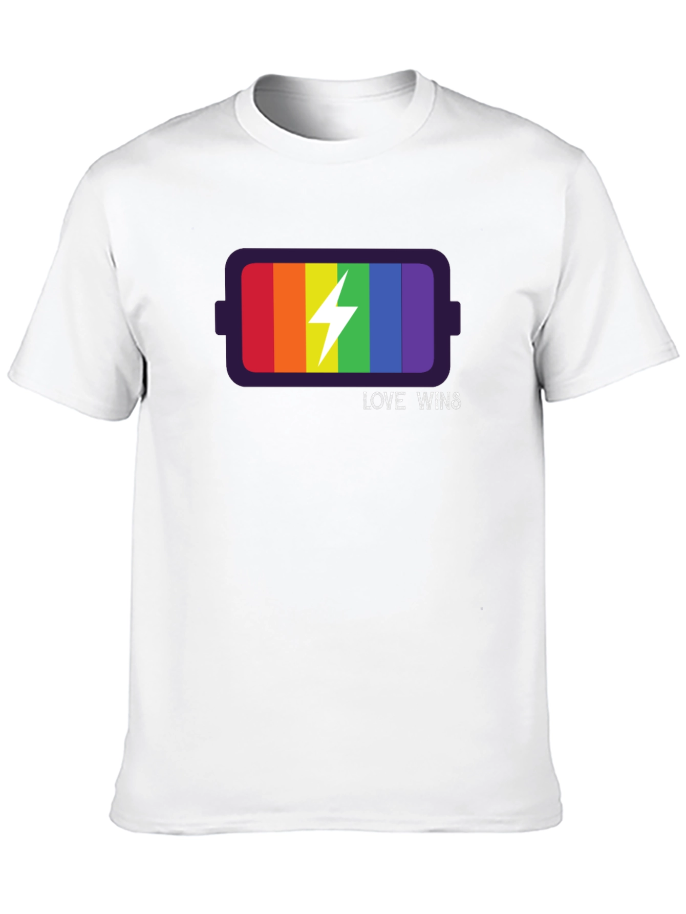 Love Wins LGBT Pride Rainbow Battery T-Shirt