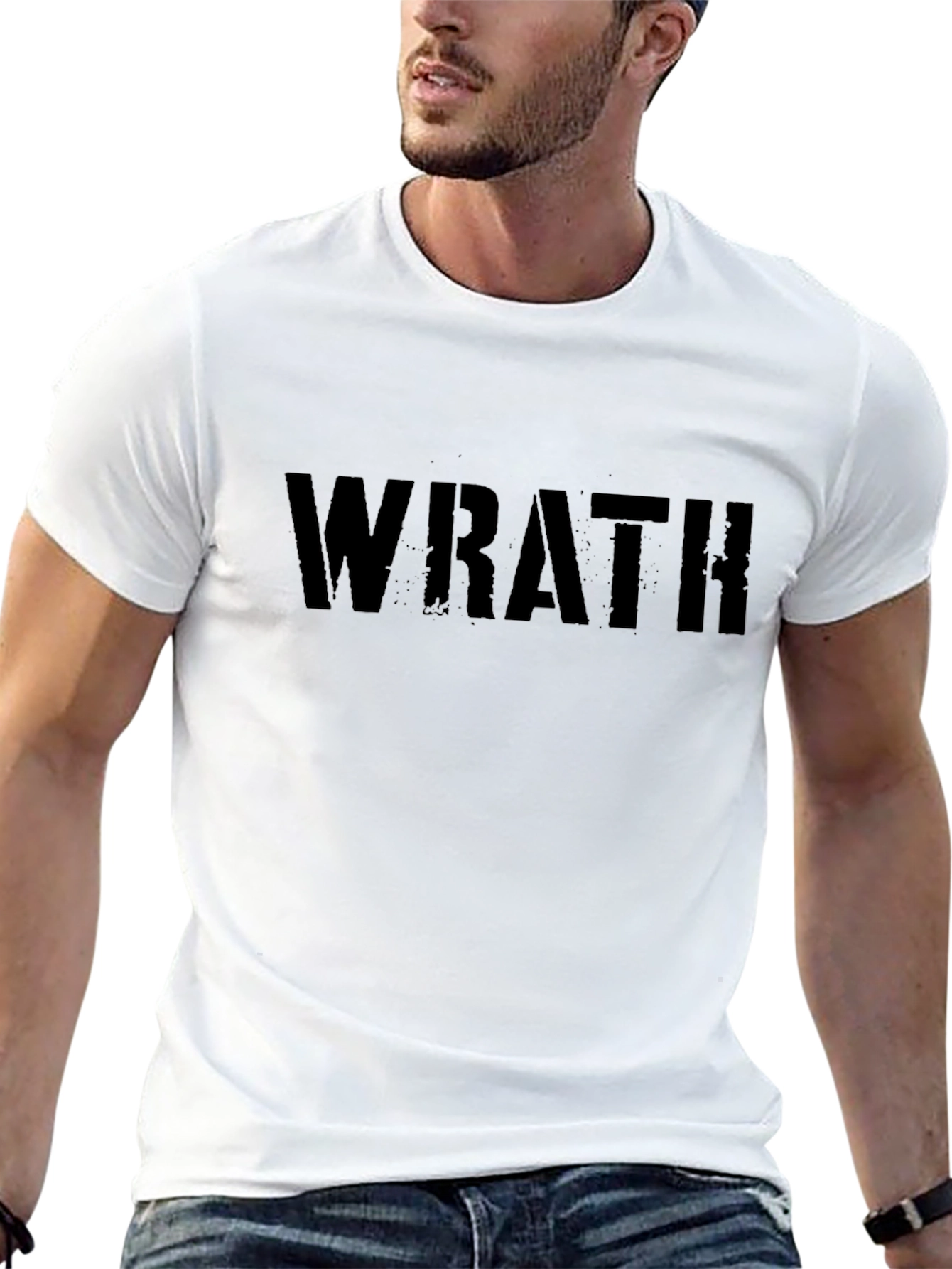 Wrath Black Graphic Tee - Bold Statement Shirt