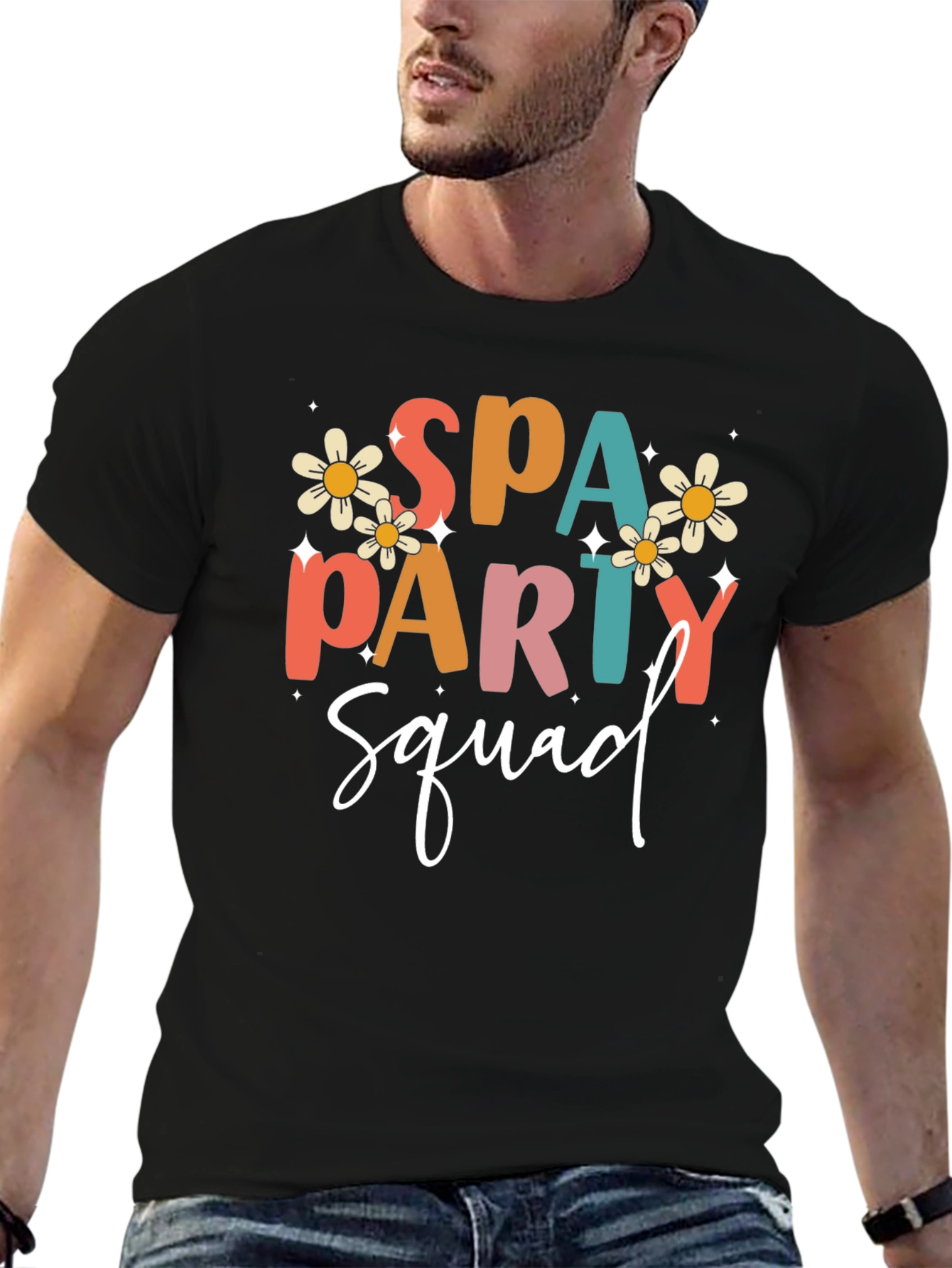 Spa Party Squad Black Graphic Tee