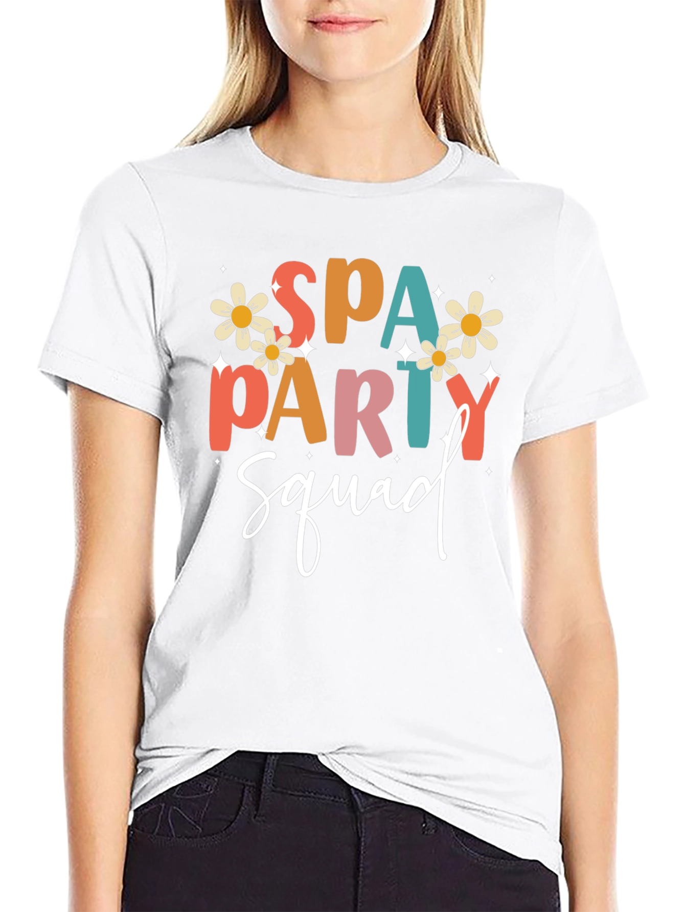 Spa Party Squad Black Graphic Tee