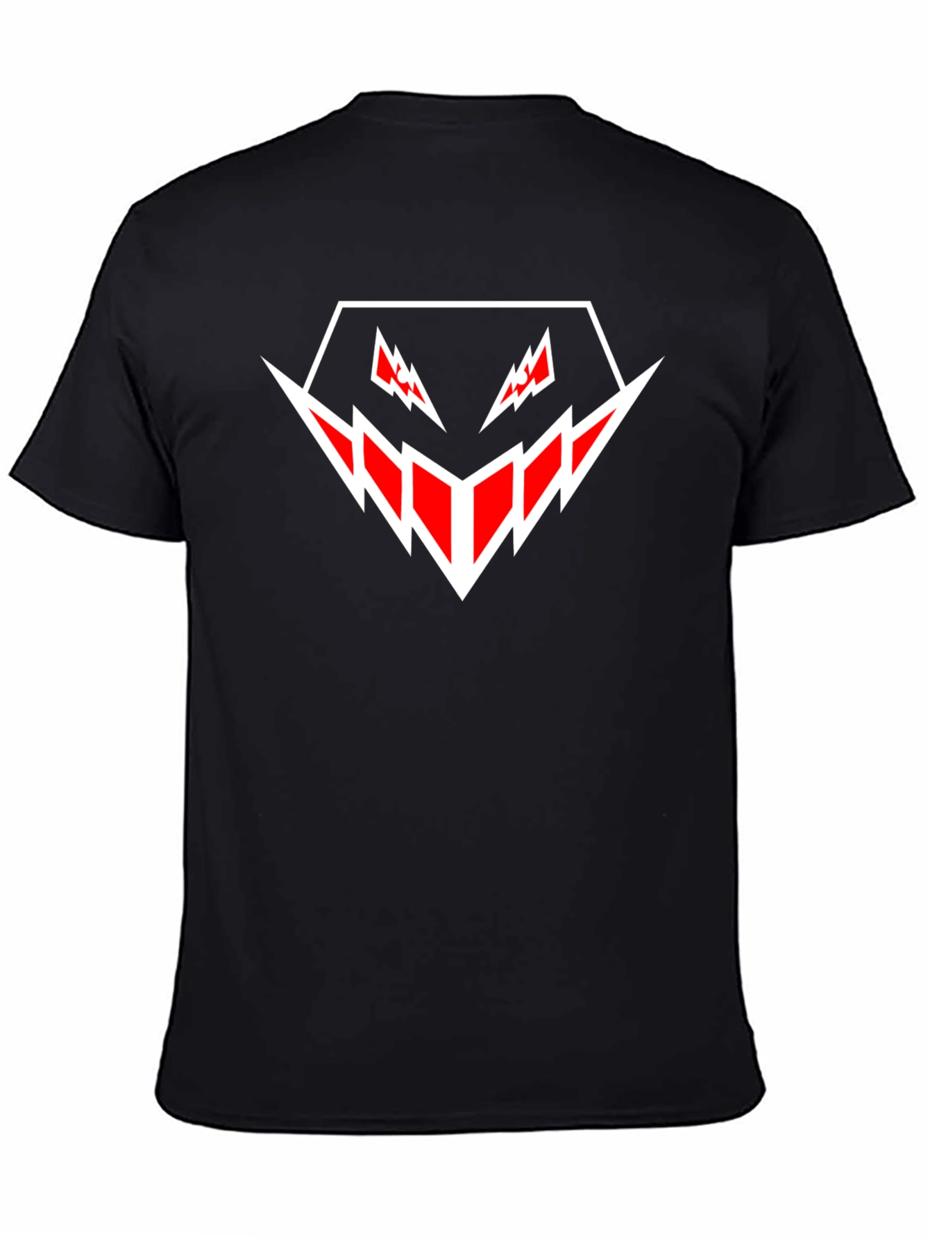 Mens Black T-Shirt with Geometric Graphic