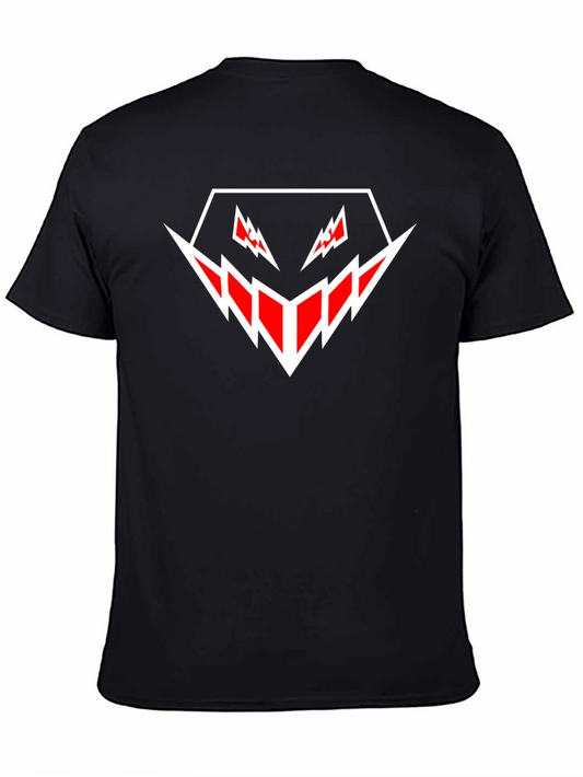 Mens Black T-Shirt with Geometric Graphic