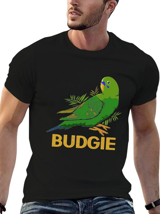 Budgie Parrot Graphic T-Shirt - Bird Lover Tee