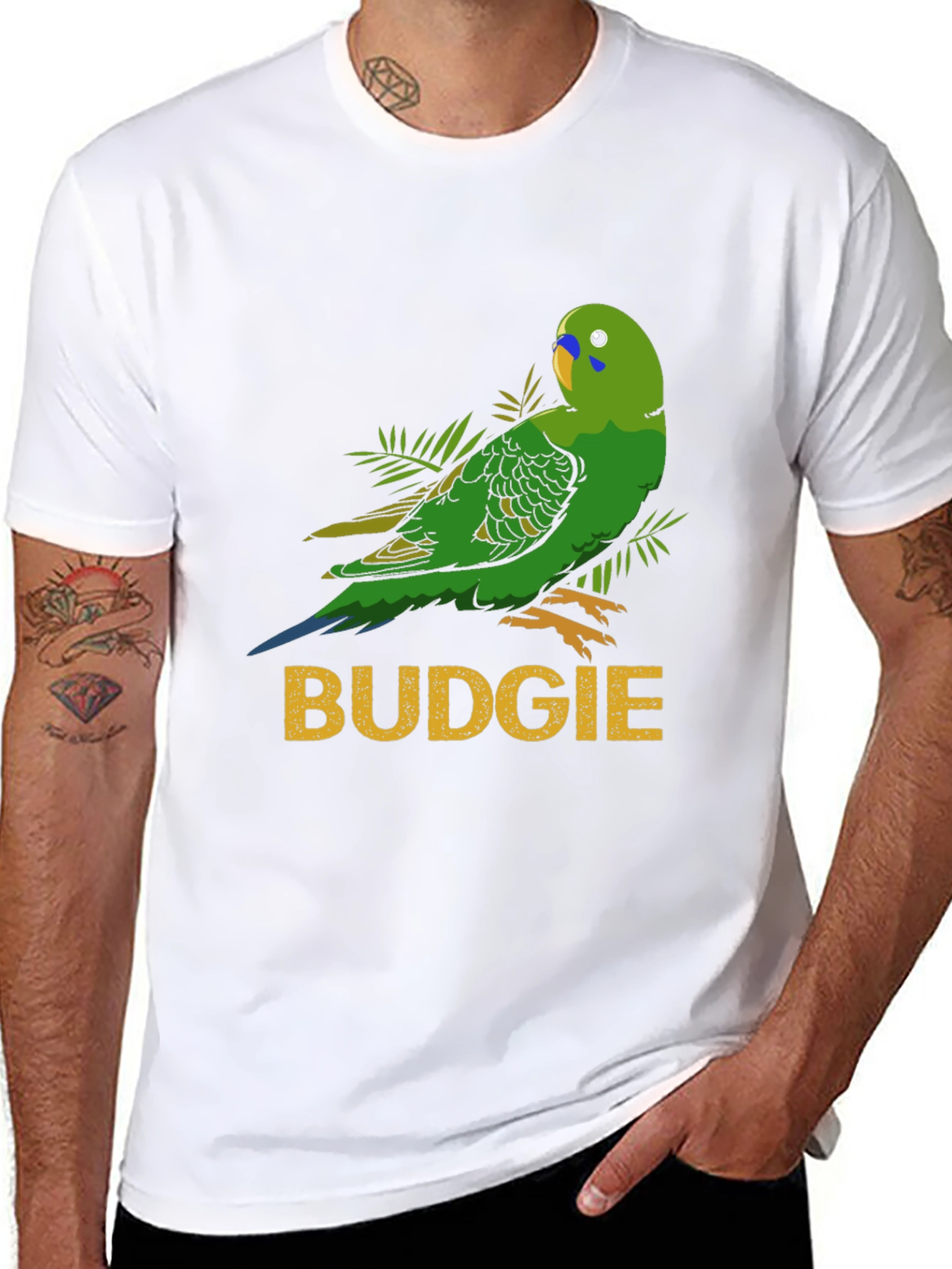 Budgie Parrot Graphic T-Shirt - Bird Lover Tee