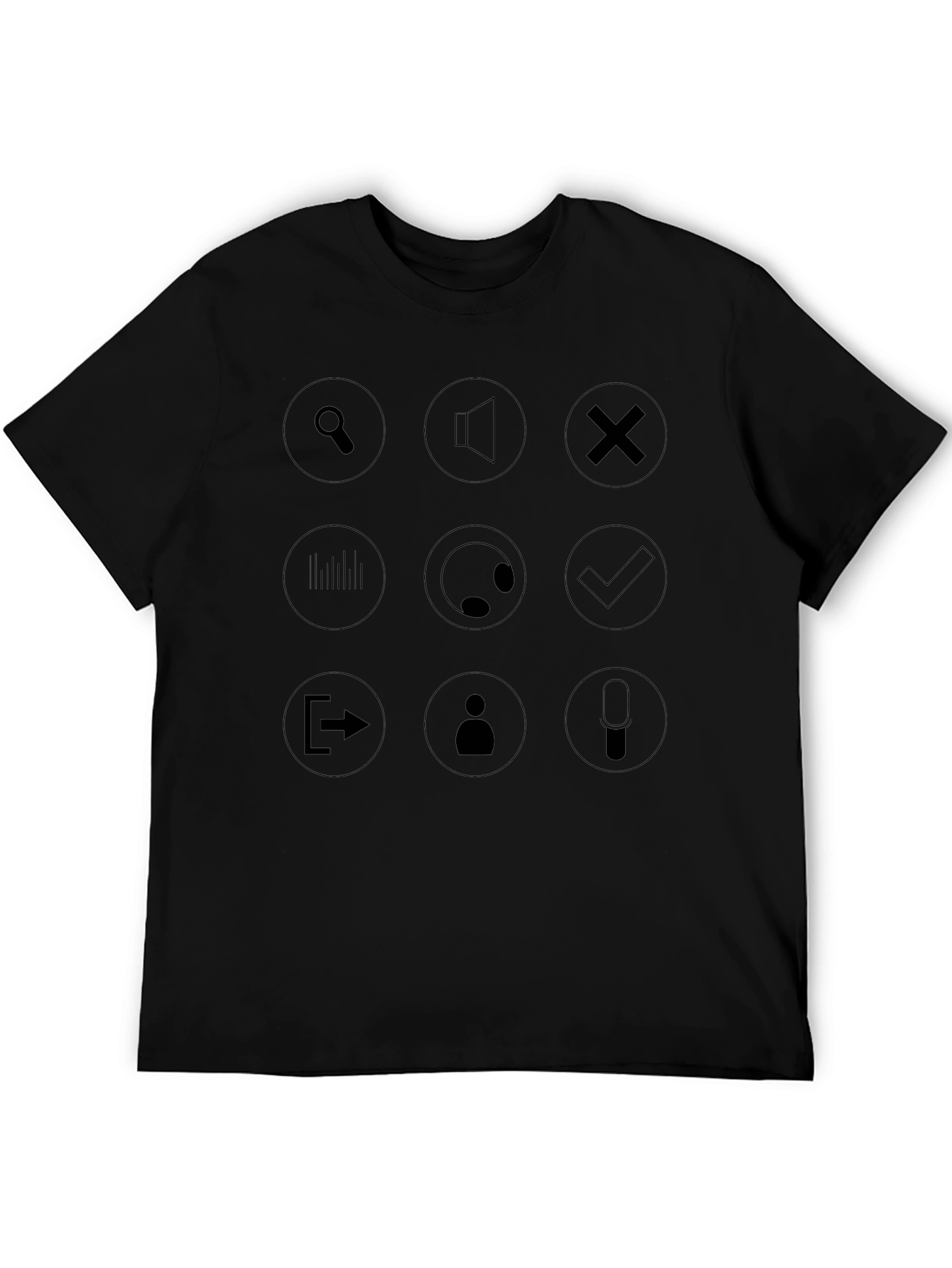 Graphic Icon Tee - Modern Black T-Shirt