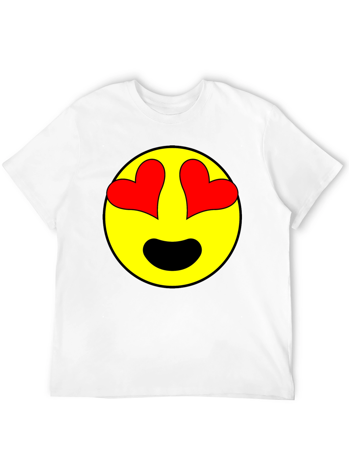 Emoji Heart Eyes Black T-Shirt