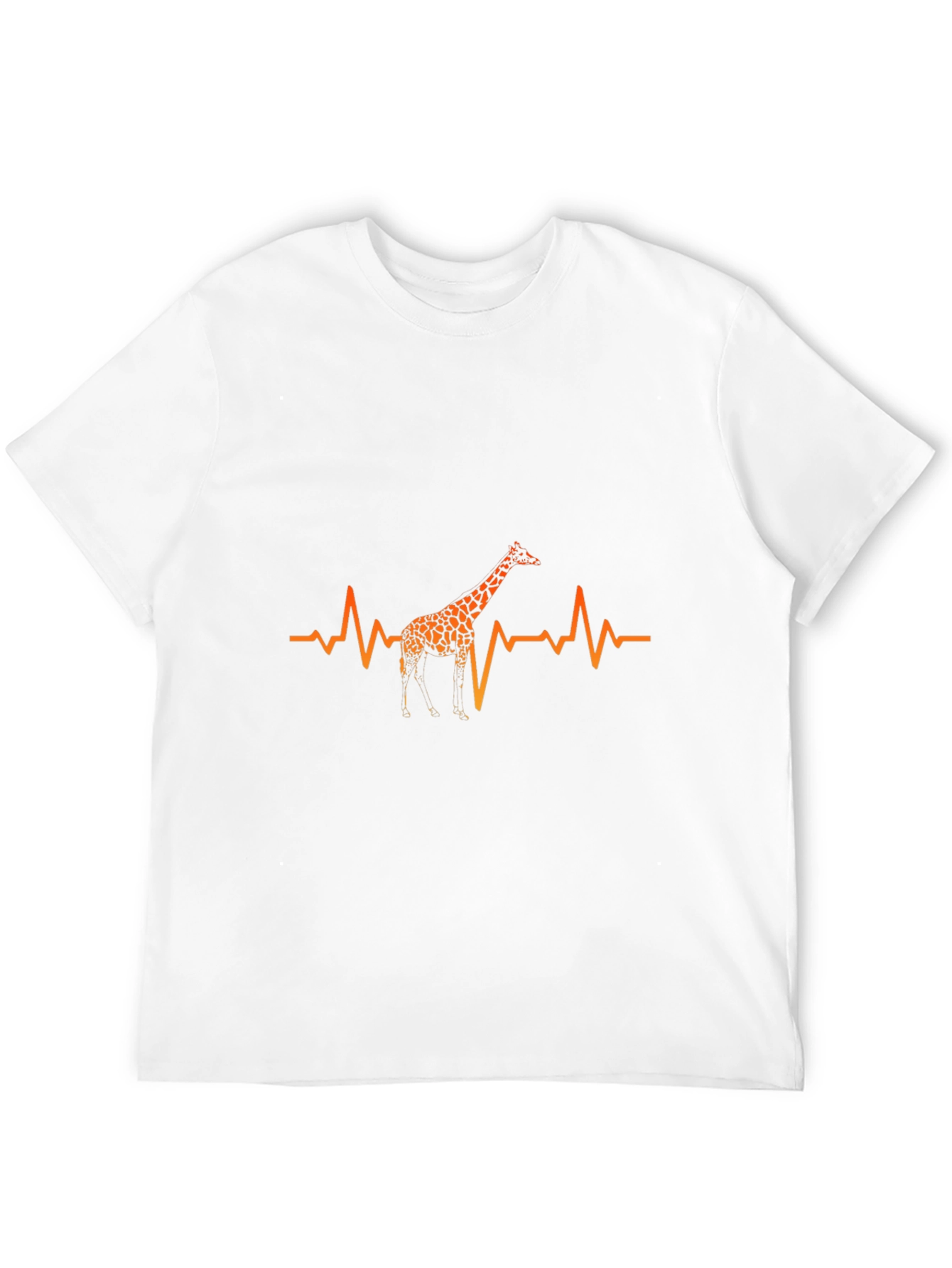 Giraffe Heartbeat Graphic Black T-Shirt