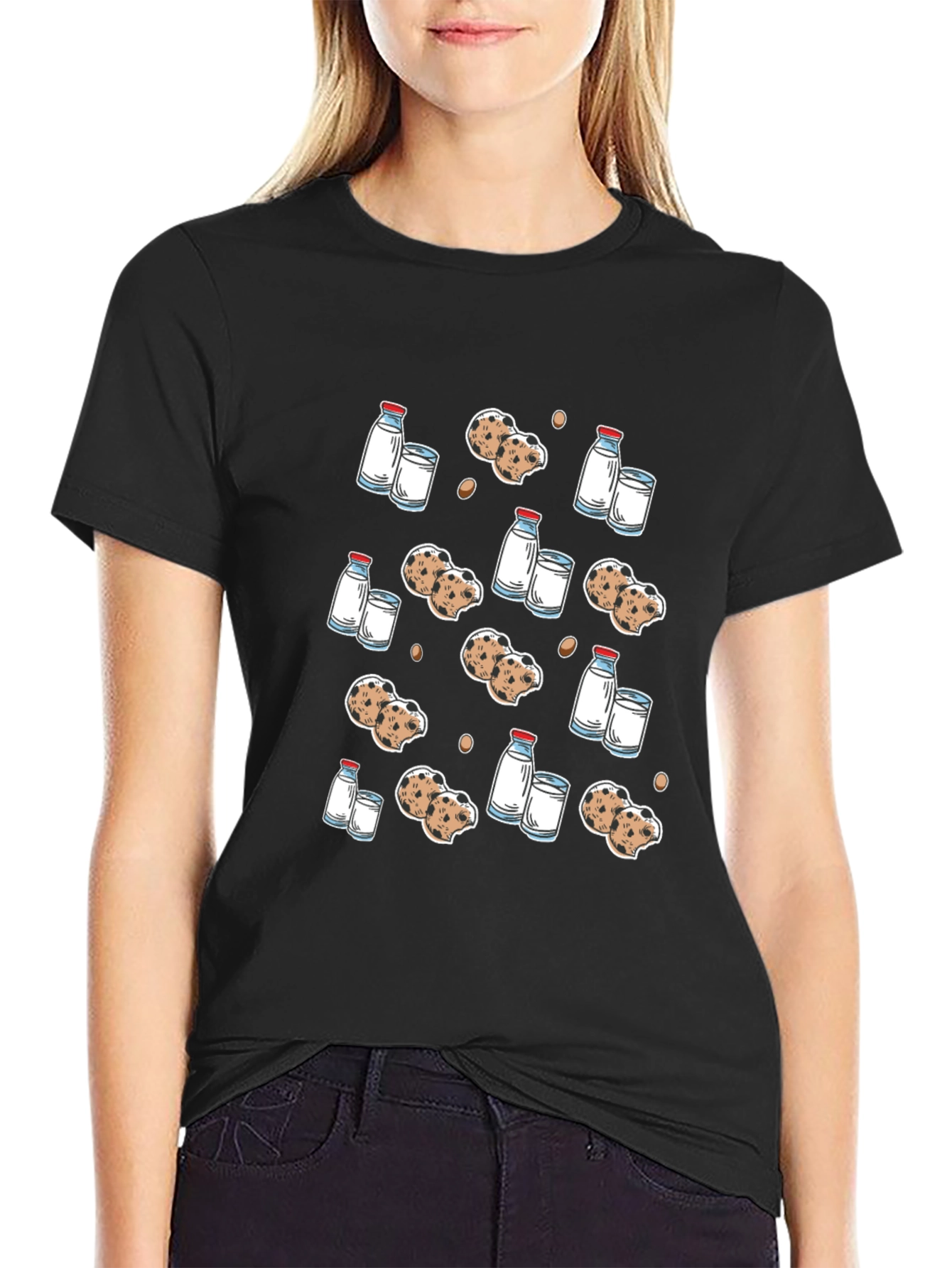 Milk & Cookies Graphic Tee - Black T-Shirt