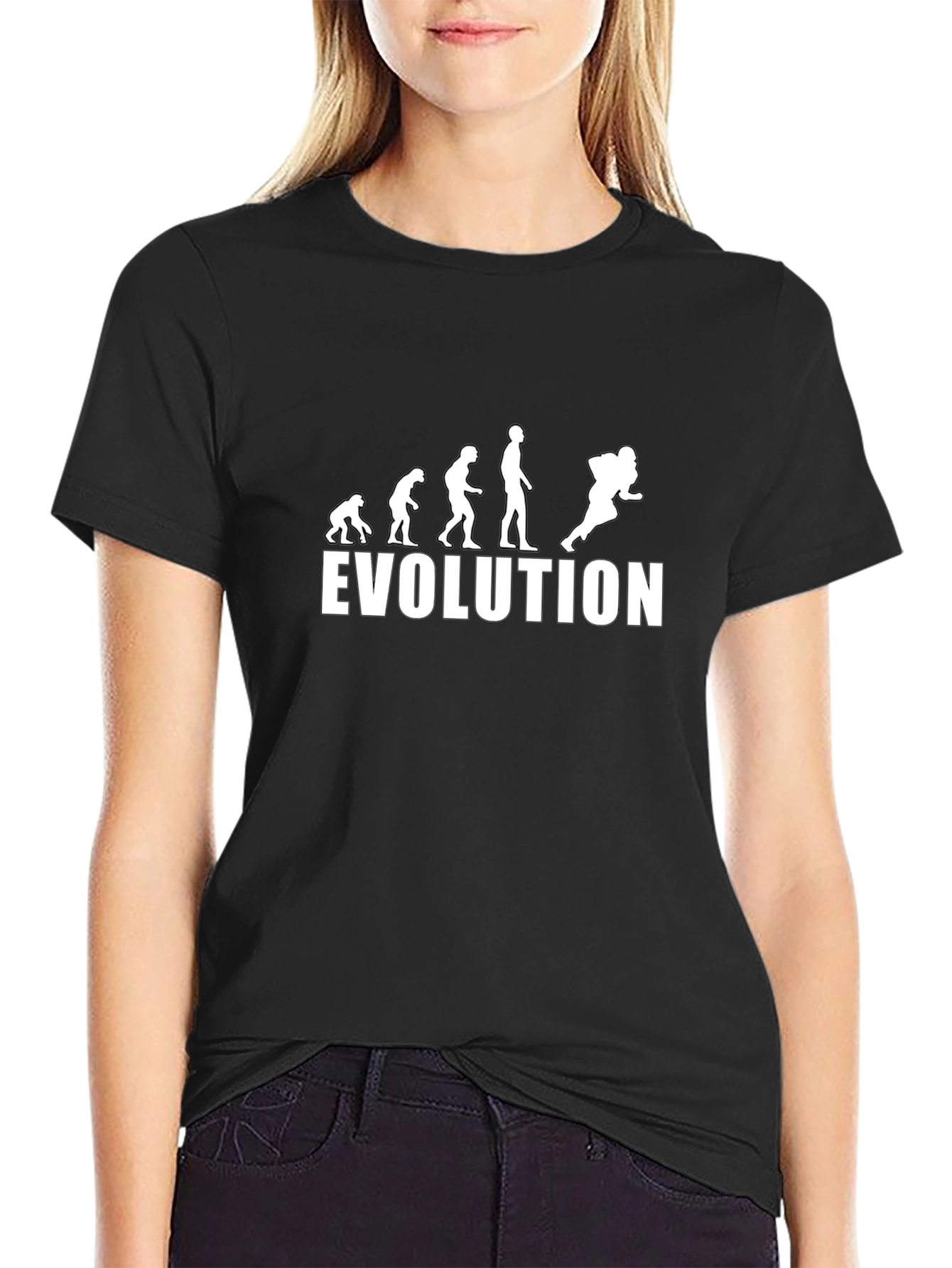 Evolution of Football T-Shirt - Black Cotton Tee